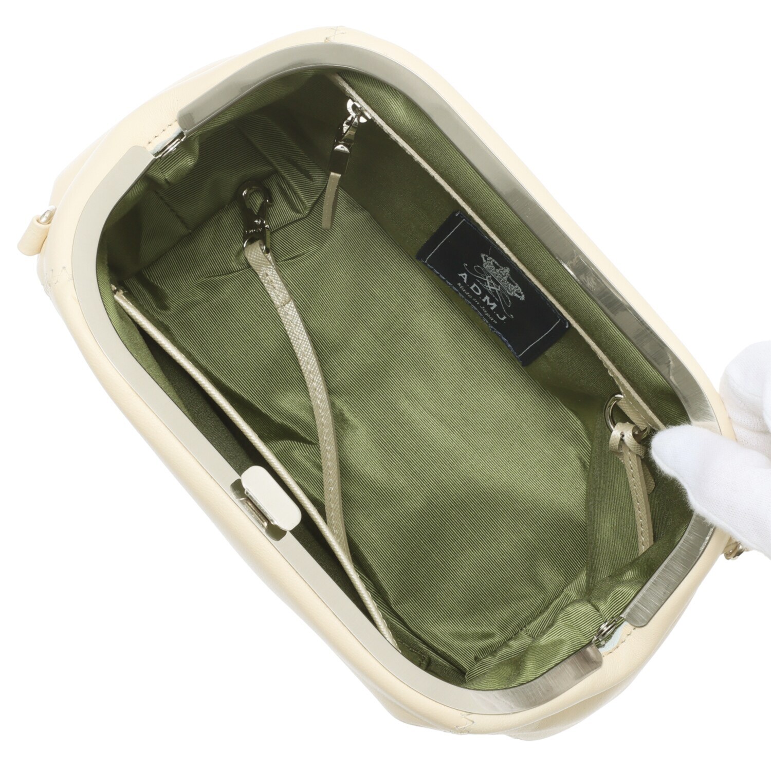 エーディーエムジェイ イタリアンナッパ 口金 ２ウェイショルダーバッグ