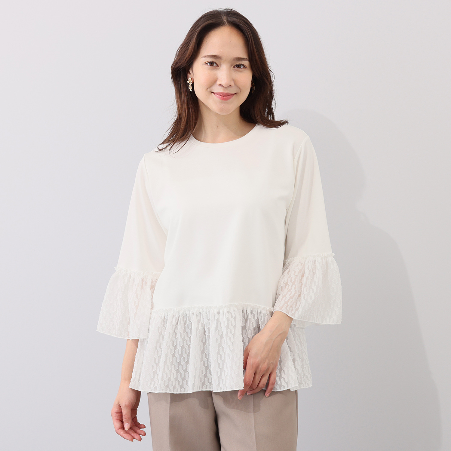 フーア ジャガードフリル カットソートップス