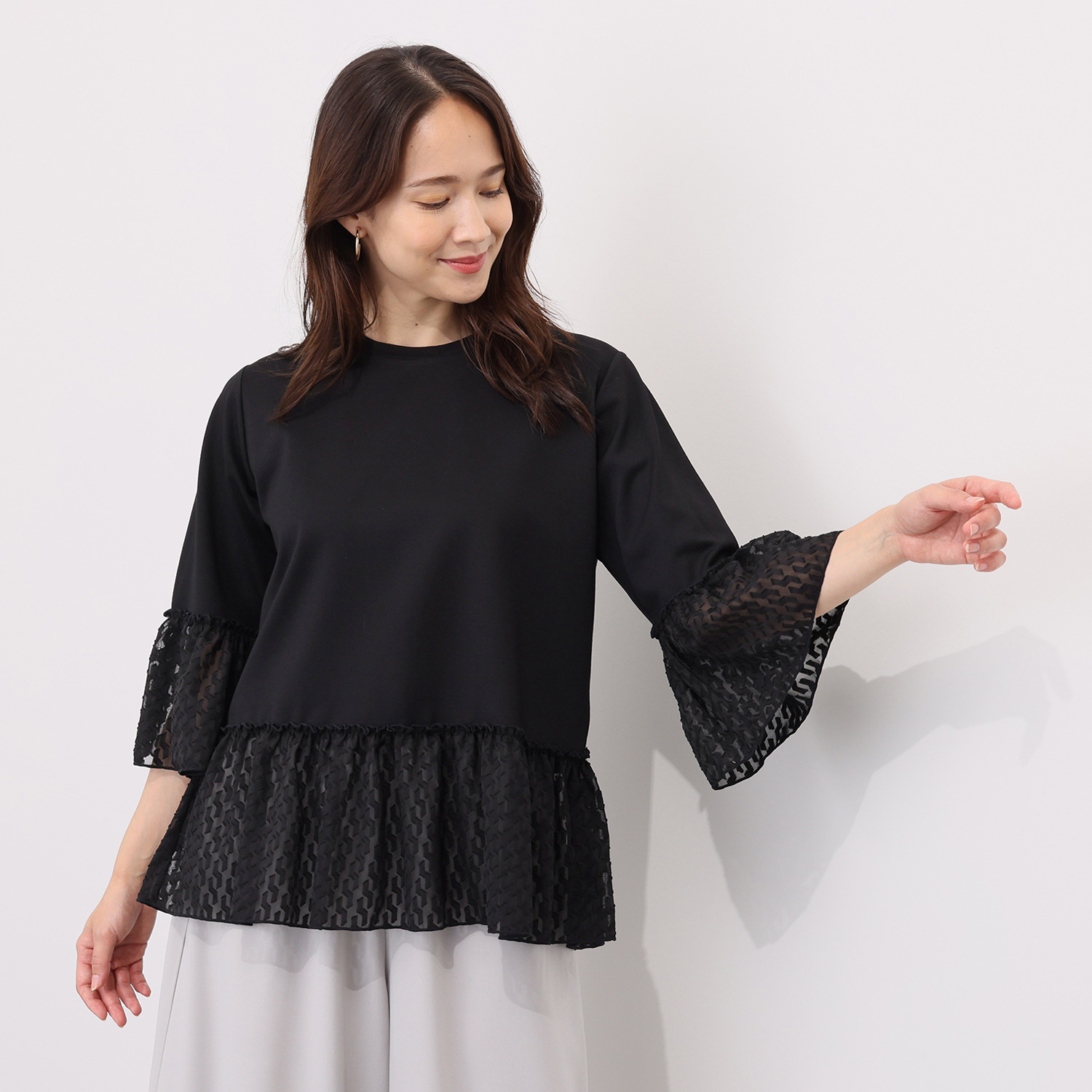 フーア ジャガードフリル カットソートップス