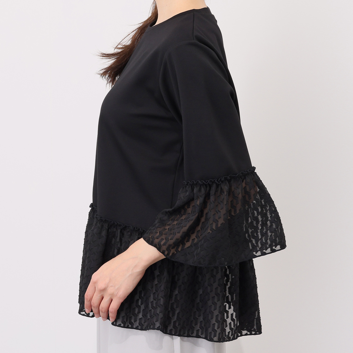 フーア ジャガードフリル カットソートップス