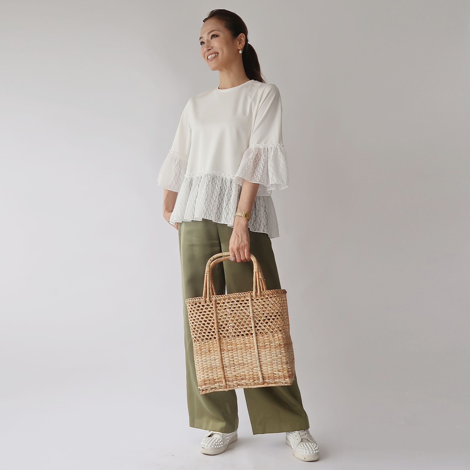 フーア ジャガードフリル カットソートップス