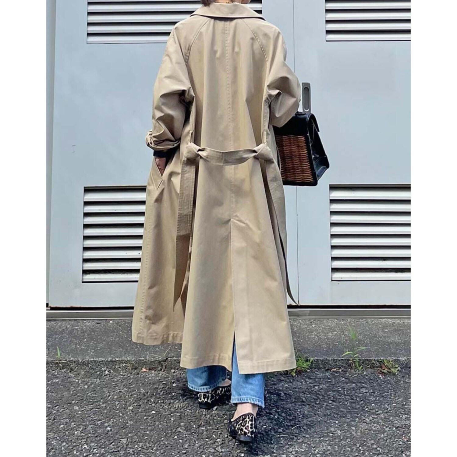 元町ゼラール ベルト付き ステンカラーコート