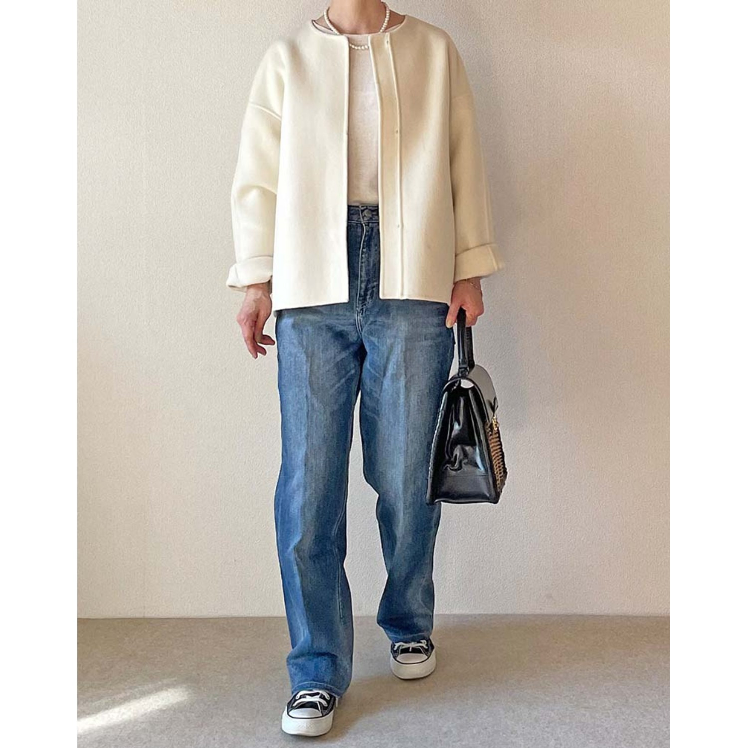 元町ゼラール カシミヤ混 ダブルフェイス ショートコート