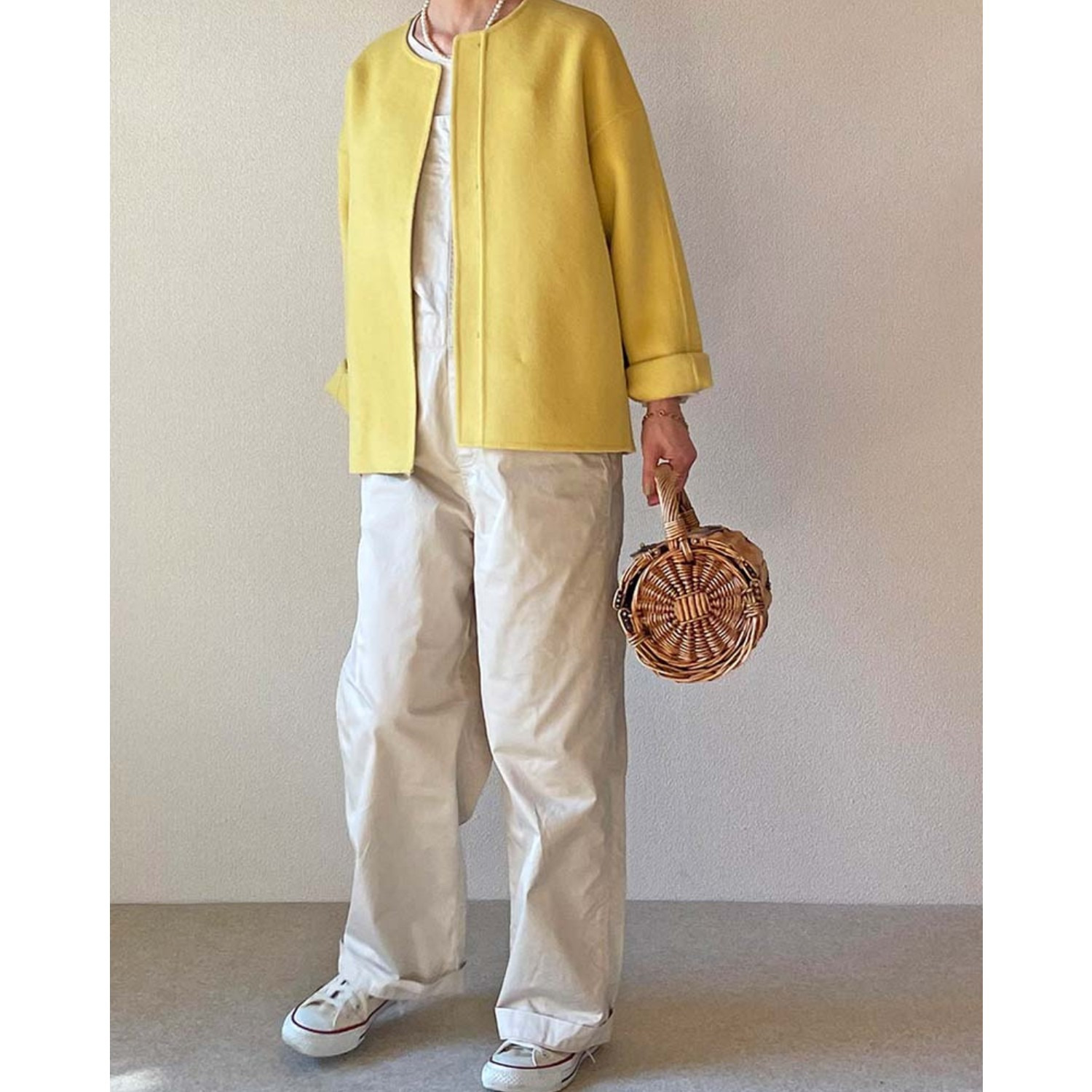 元町ゼラール カシミヤ混 ダブルフェイス ショートコート