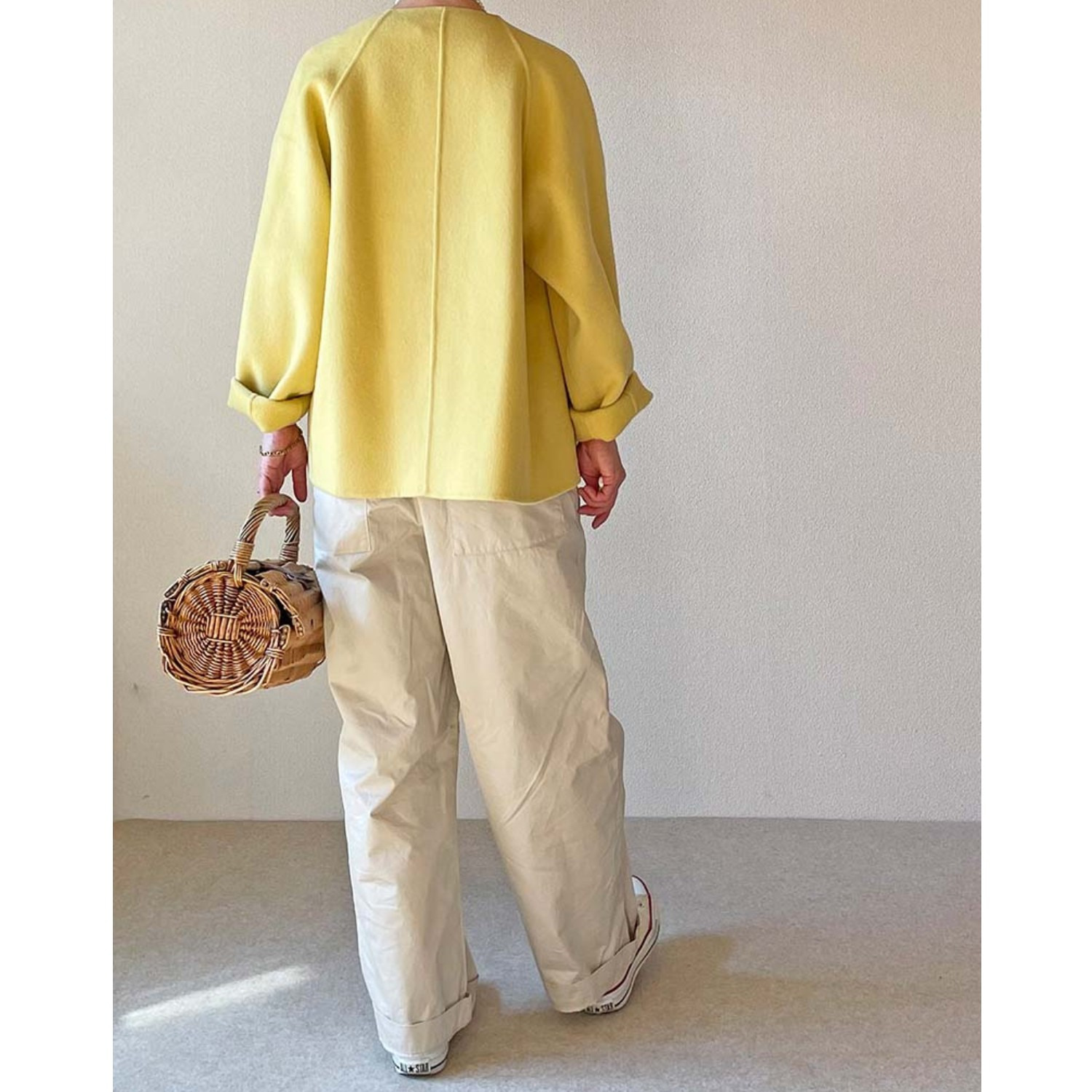 元町ゼラール カシミヤ混 ダブルフェイス ショートコート