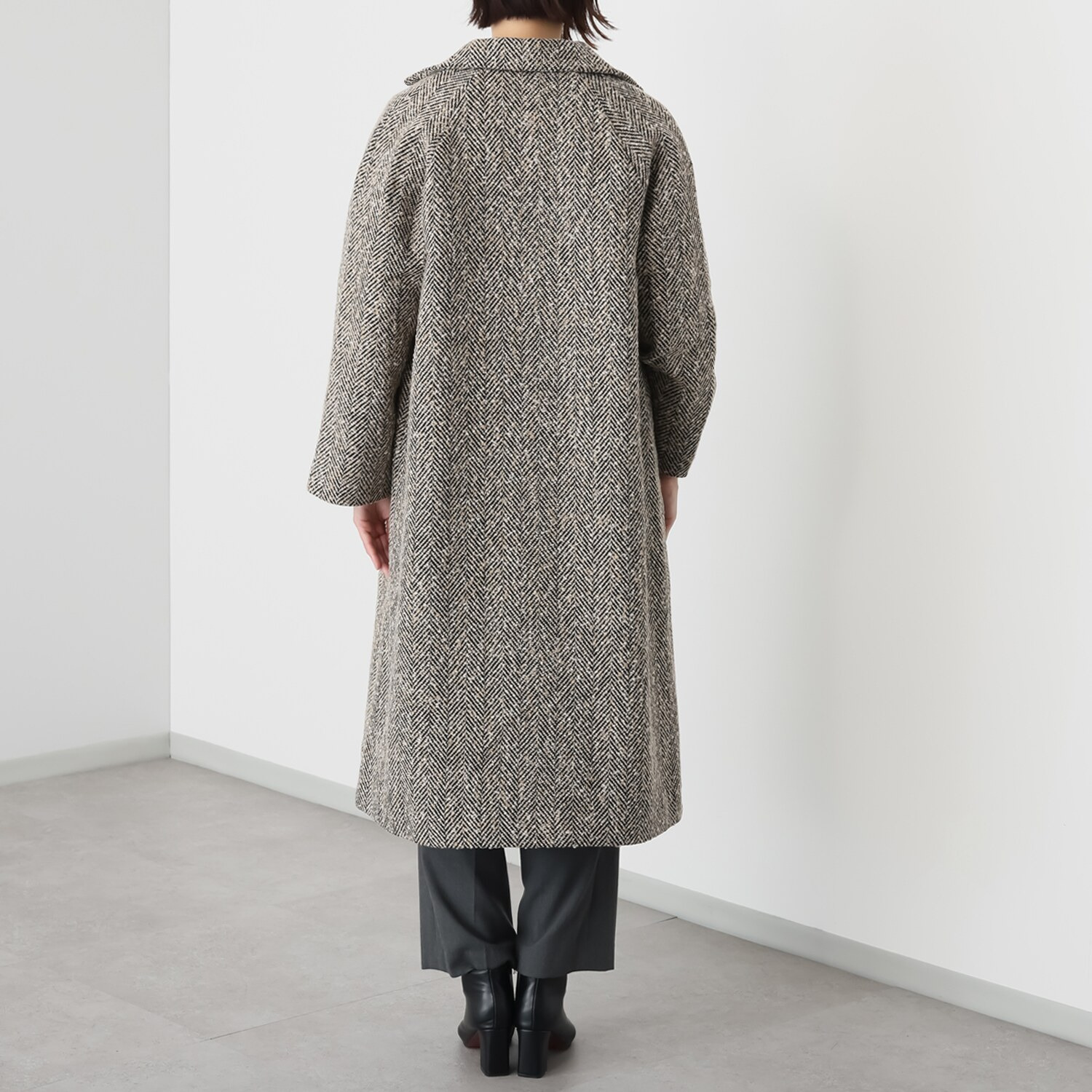 元町ゼラール ミックスヘリンボーン テーラーコート