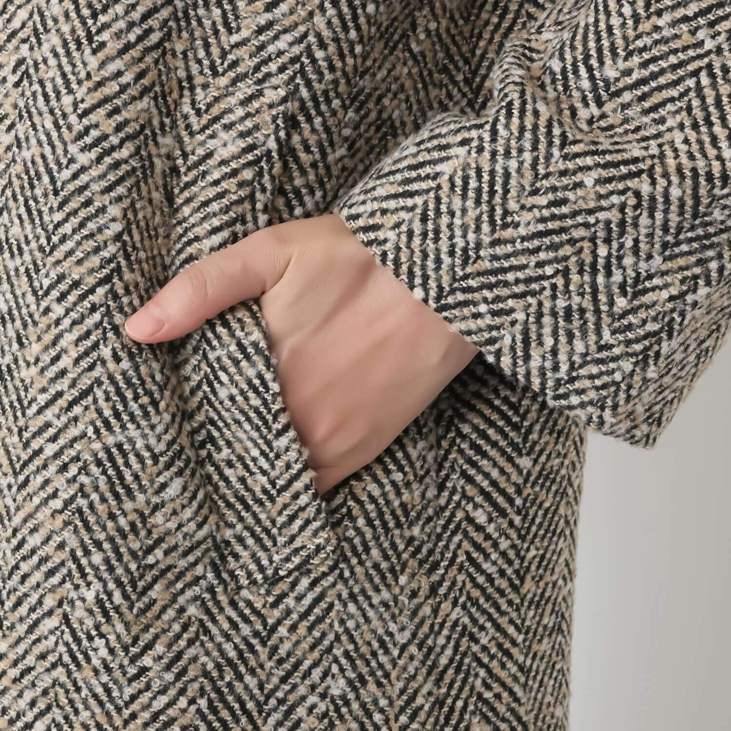 元町ゼラール ミックスヘリンボーン テーラーコート