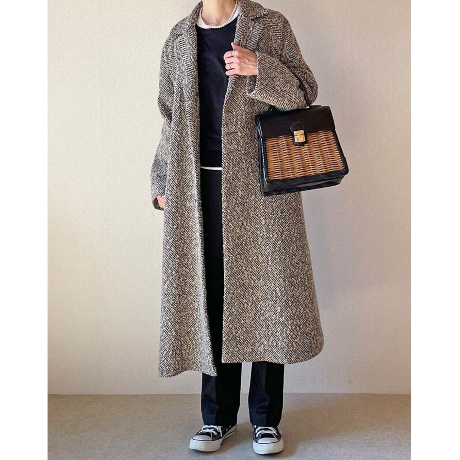 元町ゼラール ミックスヘリンボーン テーラーコート