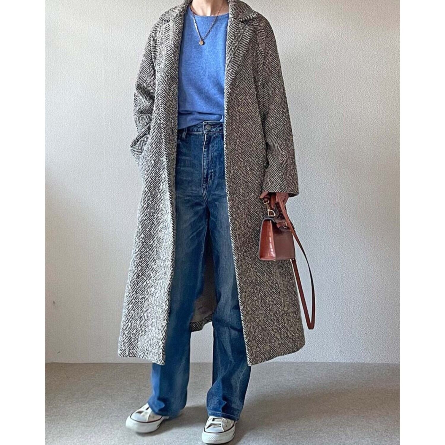 元町ゼラール ミックスヘリンボーン テーラーコート