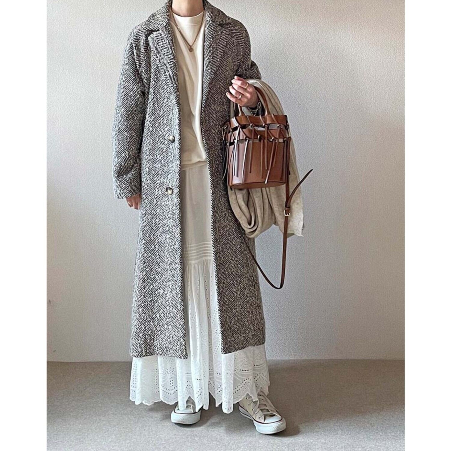 元町ゼラール ミックスヘリンボーン テーラーコート