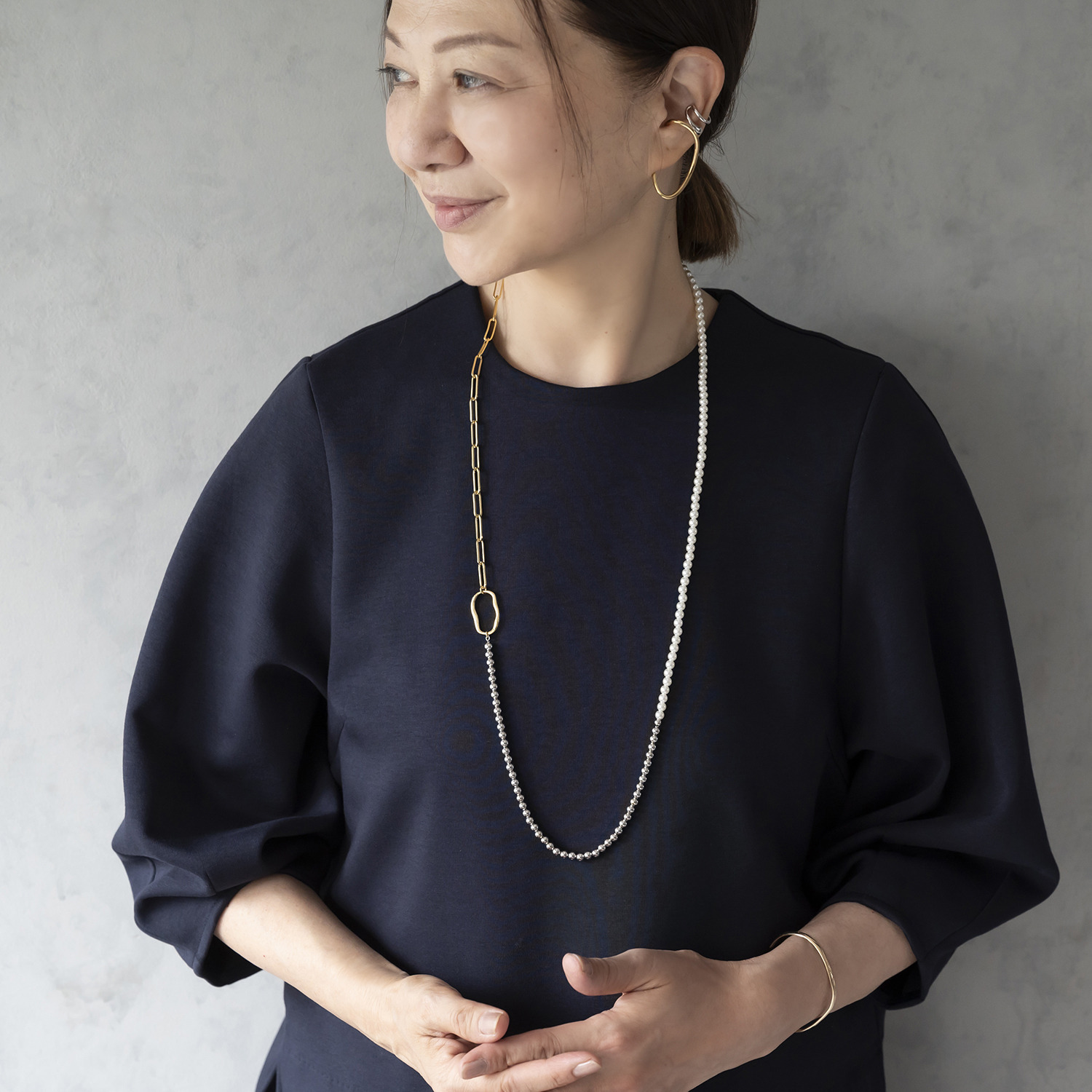 イロプライム 一枚で楽ちん！ スレンダー見せワンピース