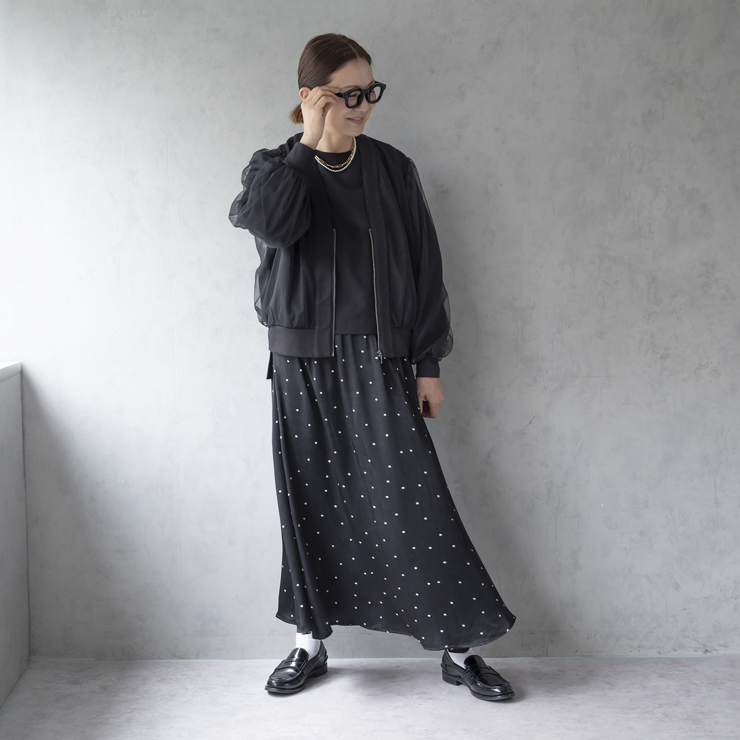 イロプライム 一枚で楽ちん！ スレンダー見せワンピース