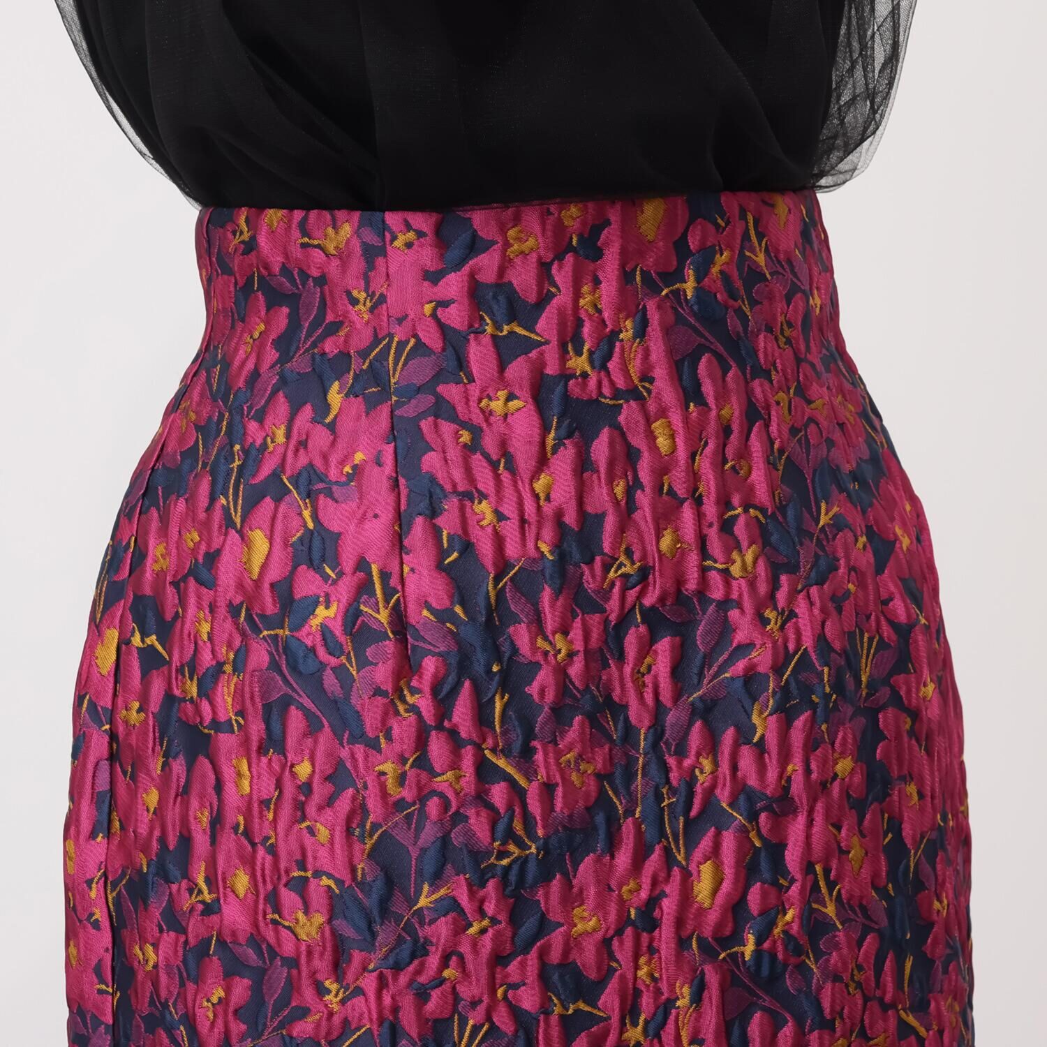 イロプライム 華やかジャガードの ナロースカート