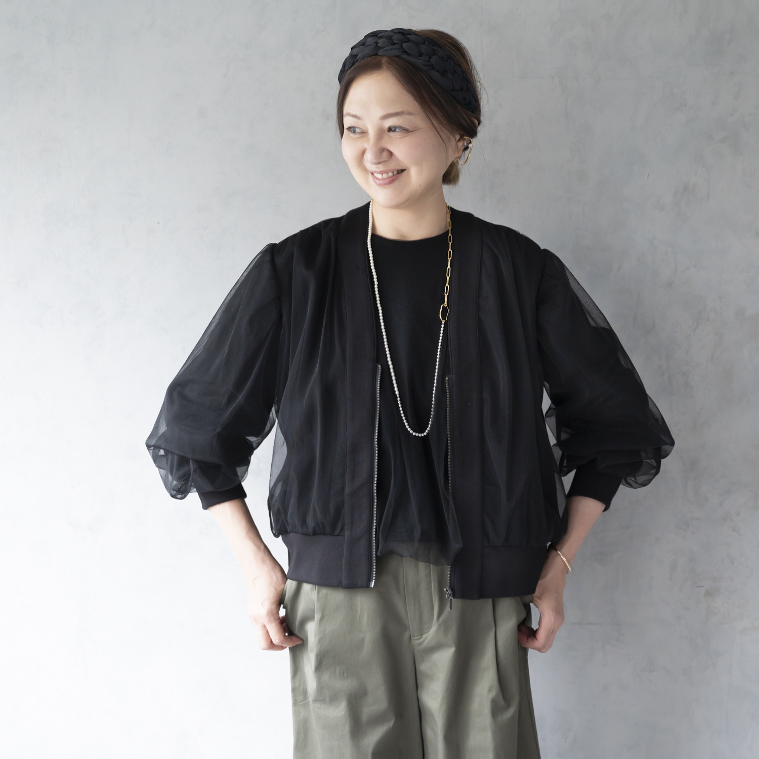 イロプライム チュール重ねの ふんわりプルオーバー