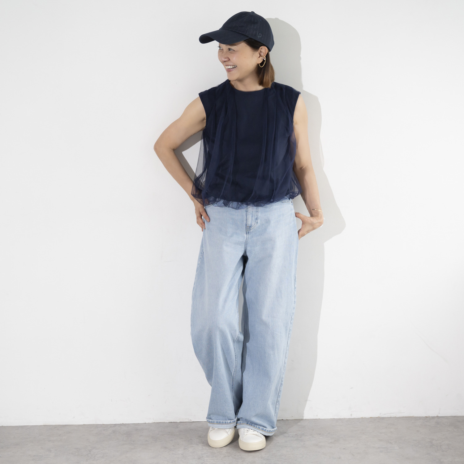 イロプライム チュール重ねの ふんわりプルオーバー