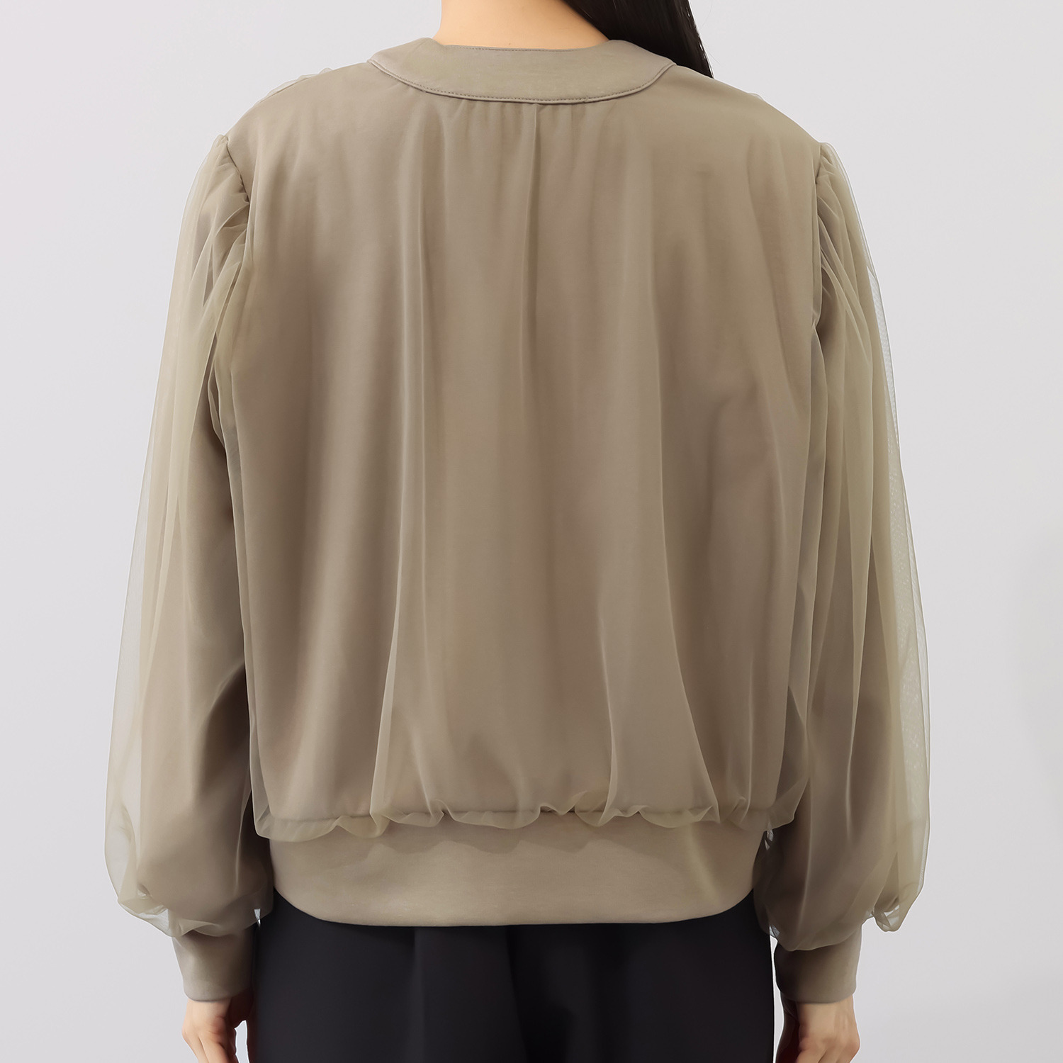 イロプライム チュール重ねの ライトカーディガン