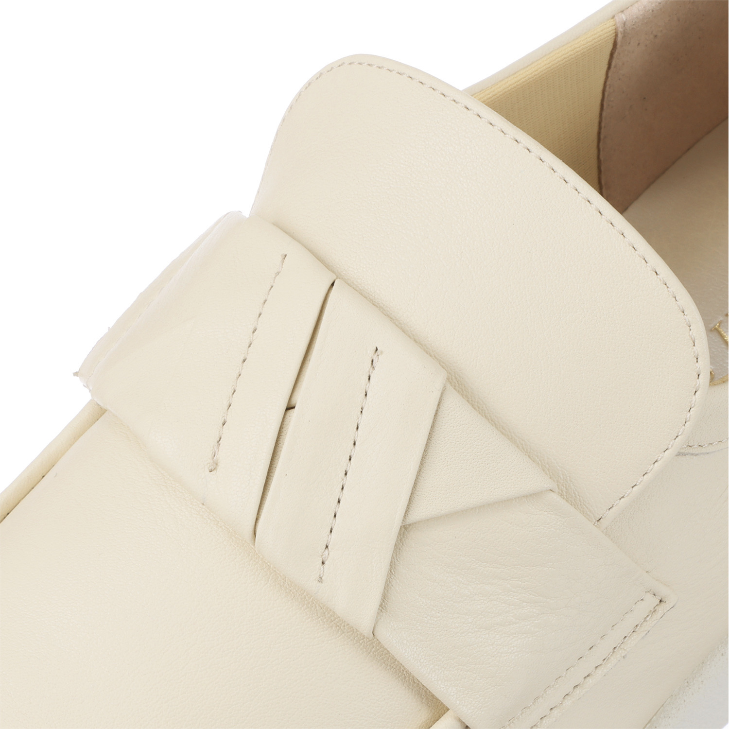 ミスキョウコ 日本製 はっ水ソフト本革 デザインベルト ローファー