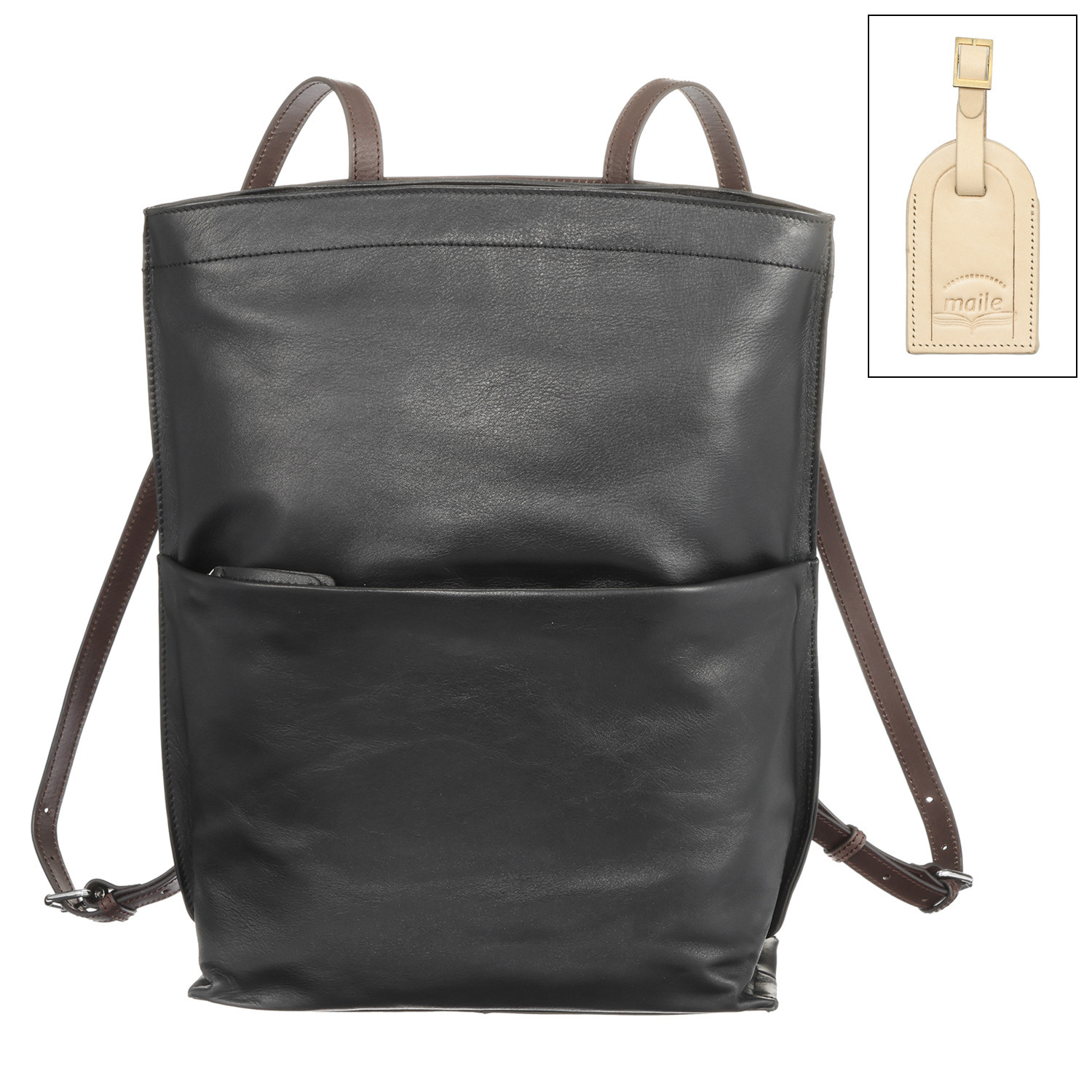 マイレ はっ水 極上カーフレザー リュック