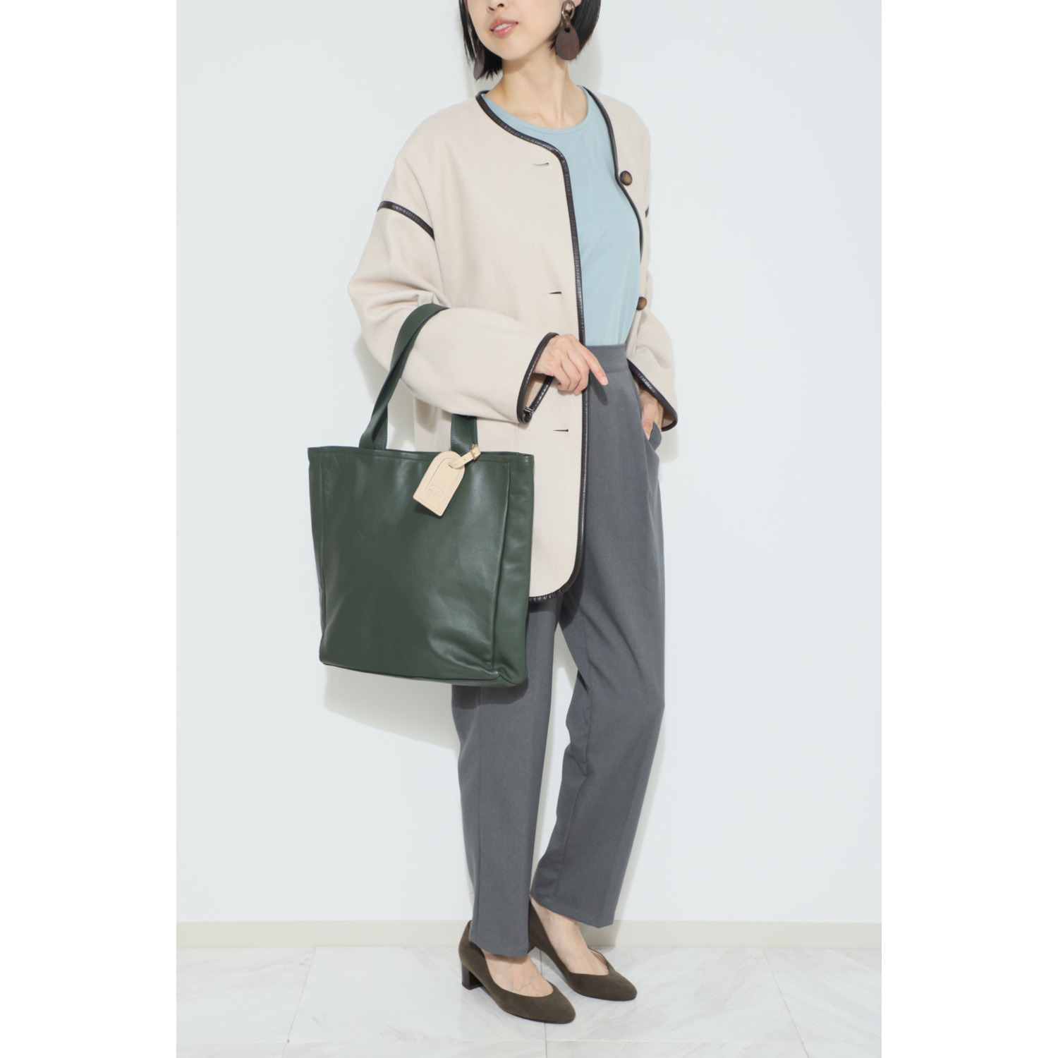 マイレ はっ水 極上カーフレザー トートバッグ