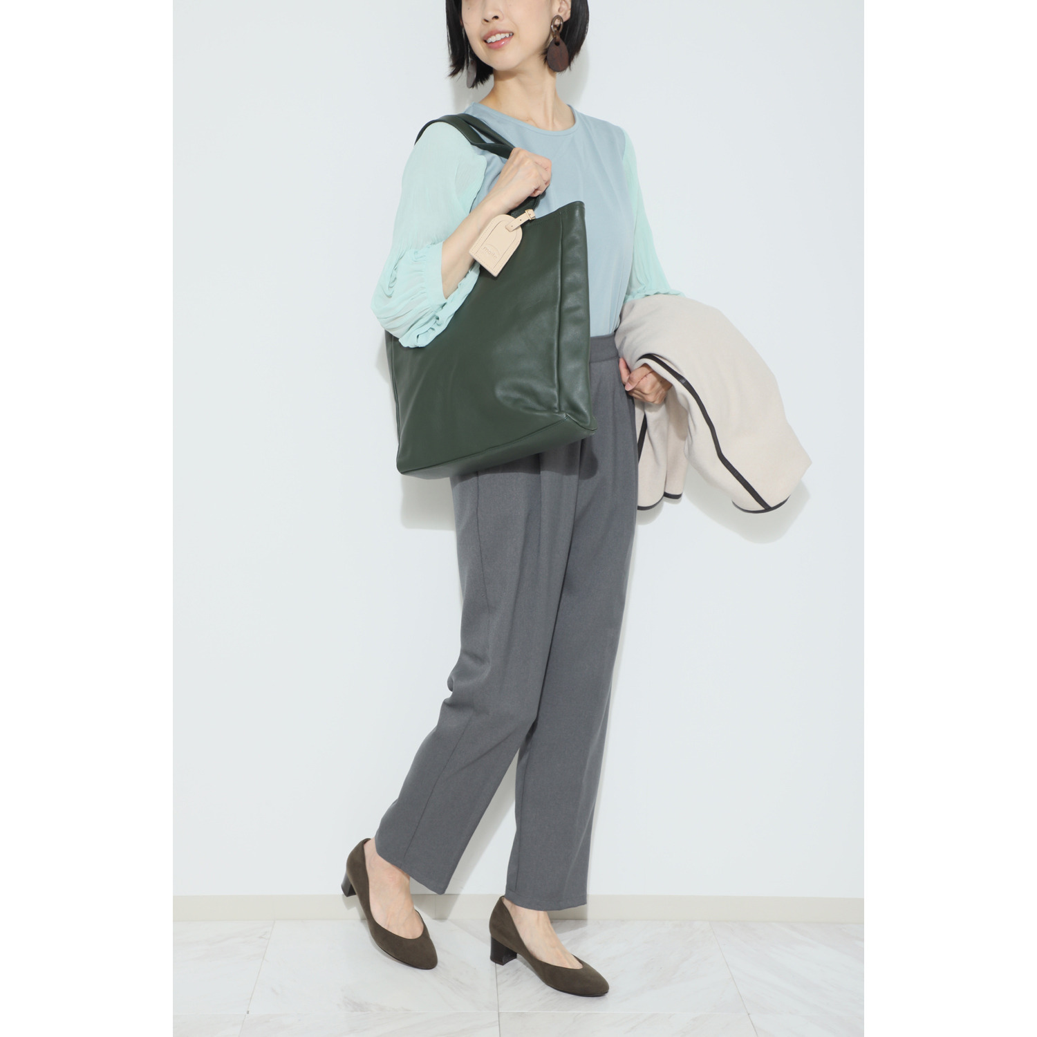 マイレ はっ水 極上カーフレザー トートバッグ