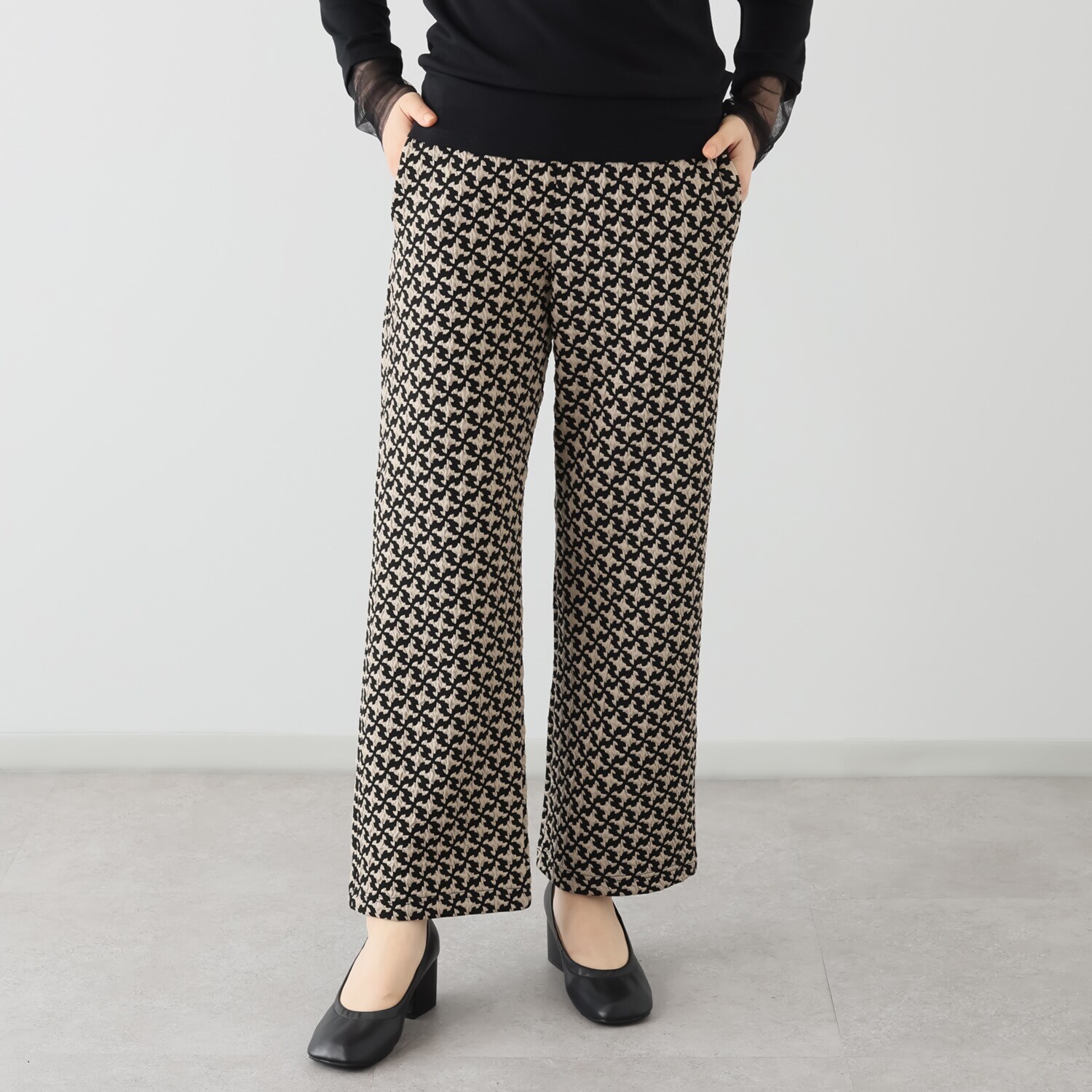 フーア ニットジャガード ストレッチパンツ