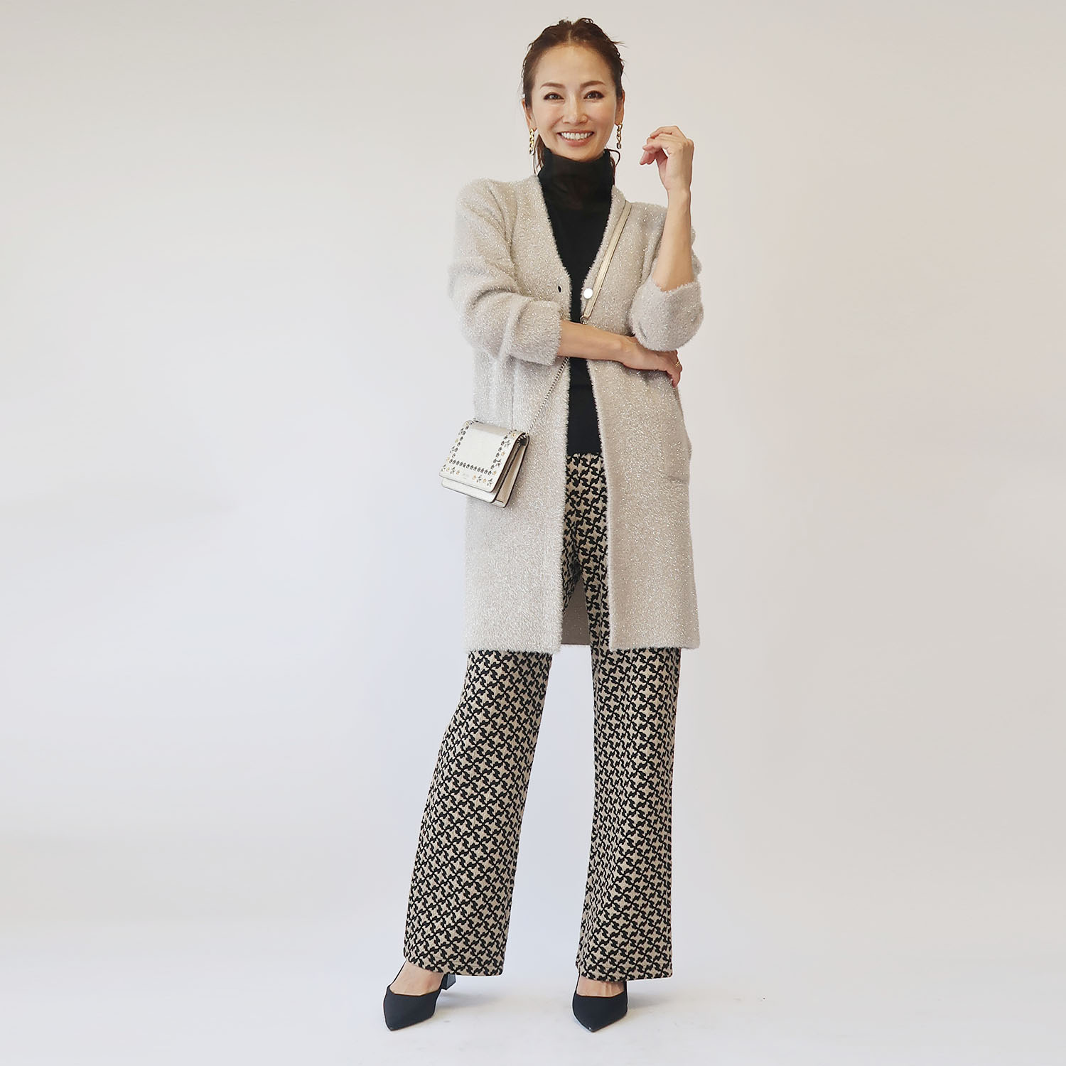 フーア ニットジャガード ストレッチパンツ