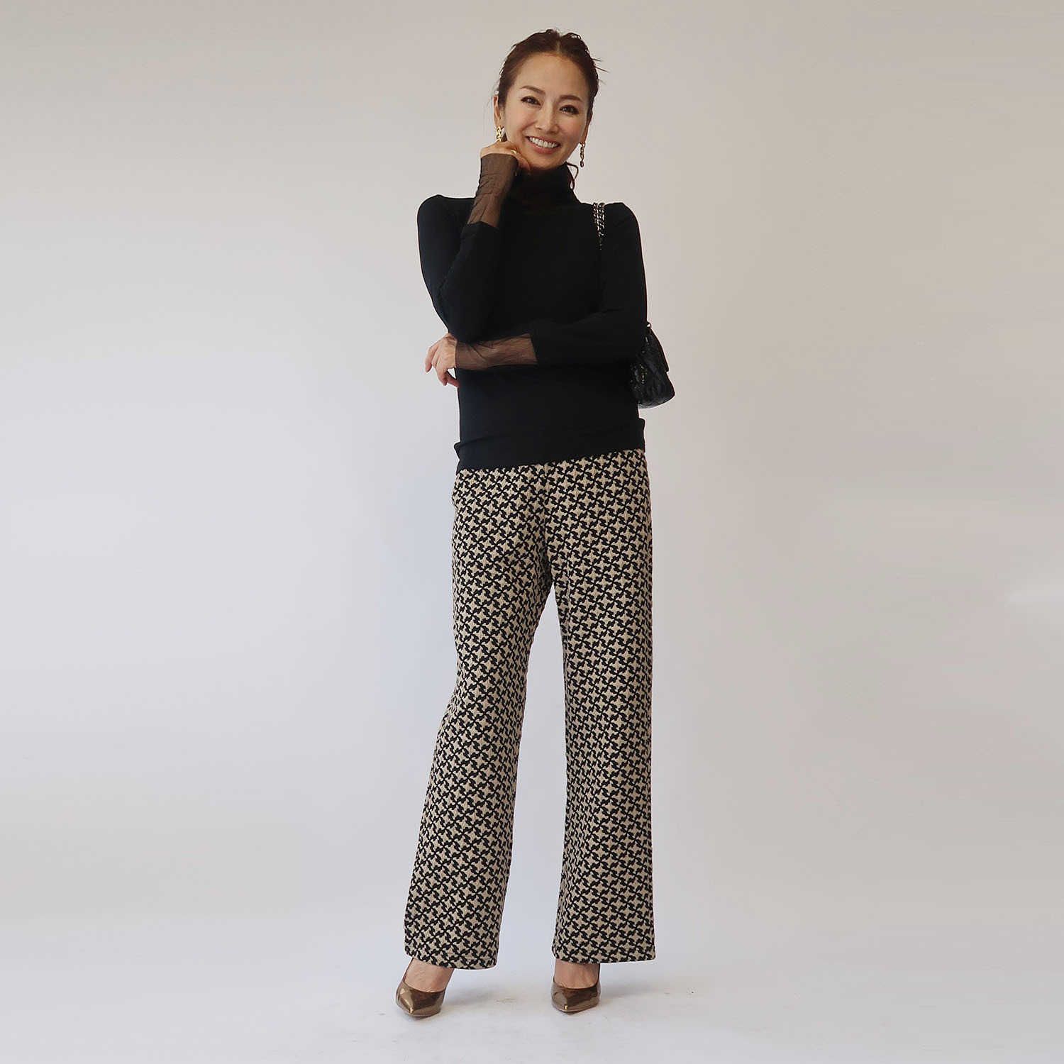 フーア ニットジャガード ストレッチパンツ