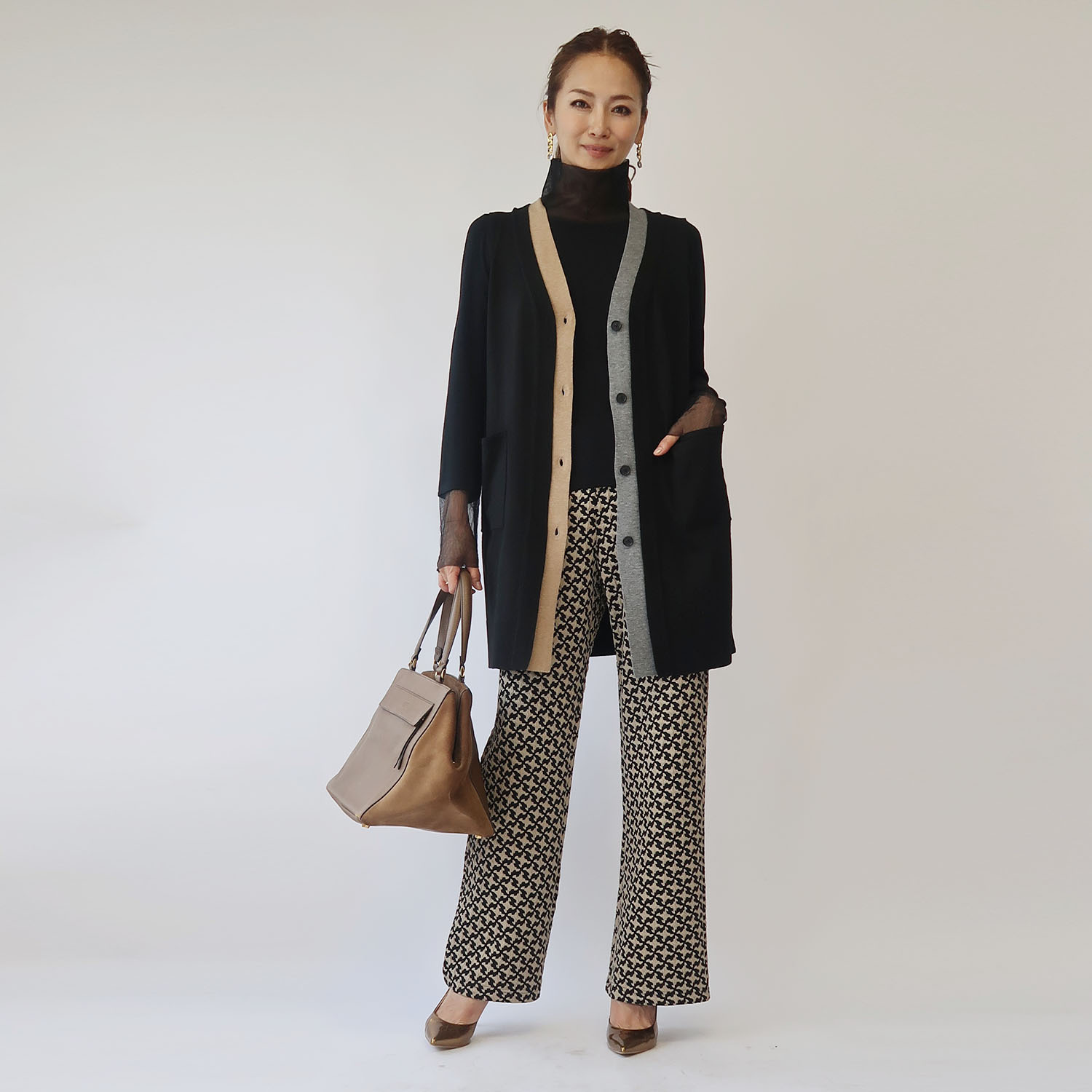 フーア ニットジャガード ストレッチパンツ