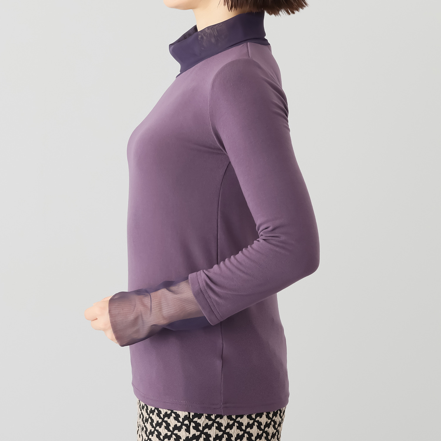 フーア チュールミックス のびのびカットソー プルオーバー