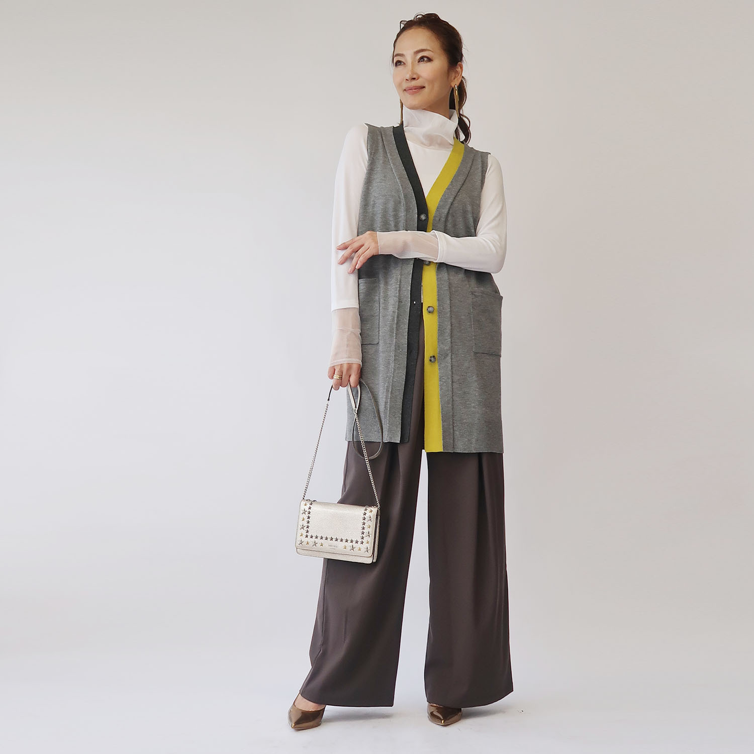 フーア チュールミックス のびのびカットソー プルオーバー