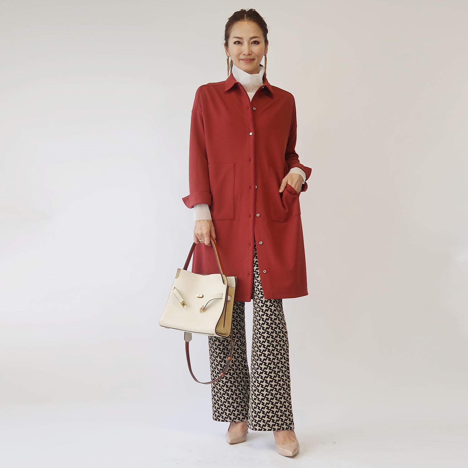 フーア チュールミックス のびのびカットソー プルオーバー