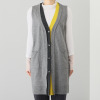 フーア 配色アクセント ニットロングジレ
