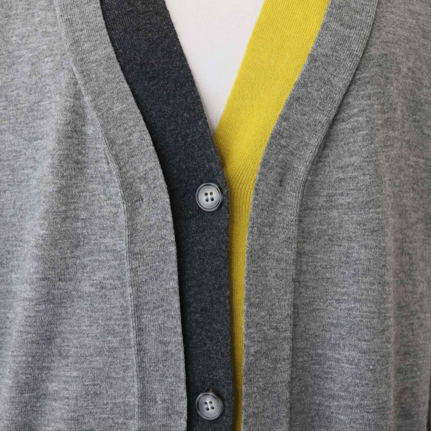 フーア 配色アクセント ニットロングジレ