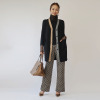 フーア 配色アクセント ニットロングジレ