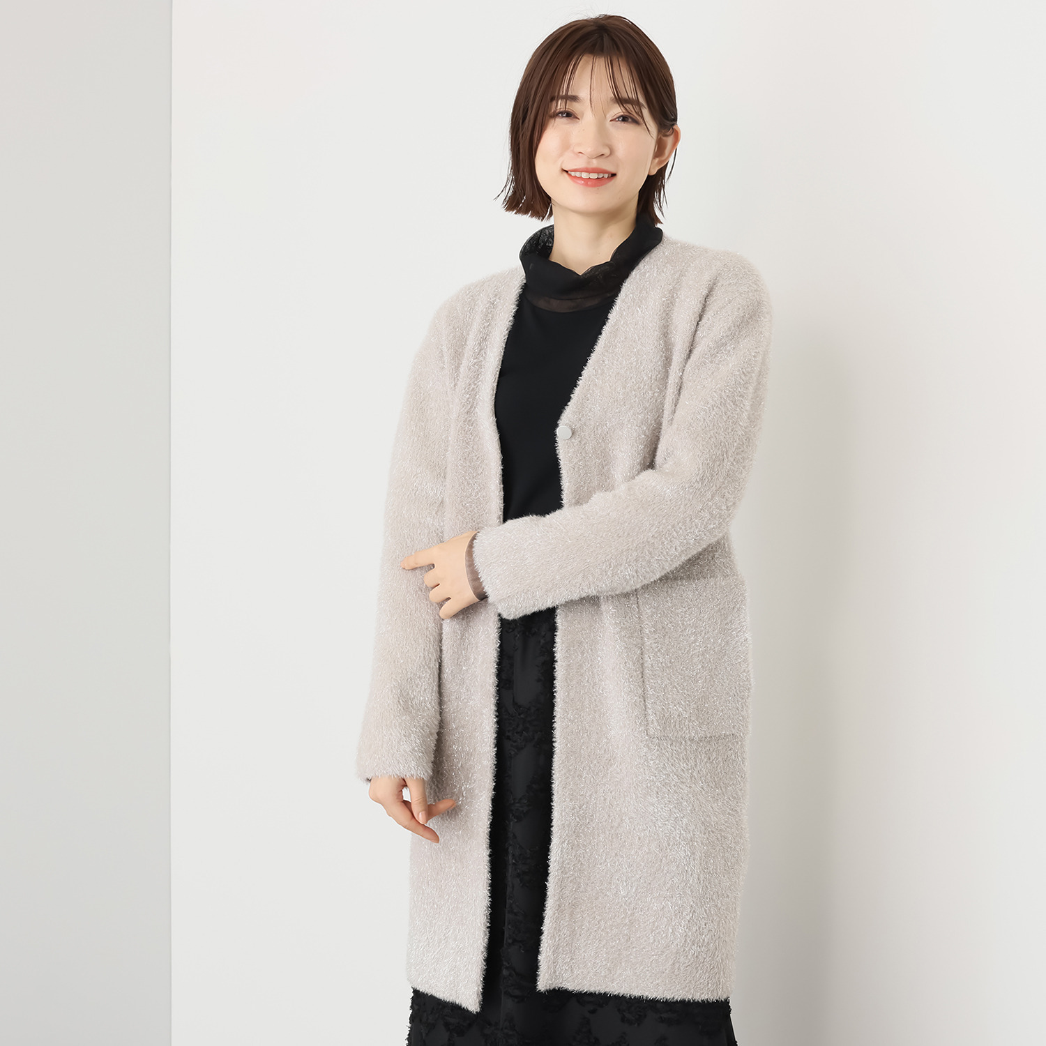 フーア ブリリアントラメ ニットコート