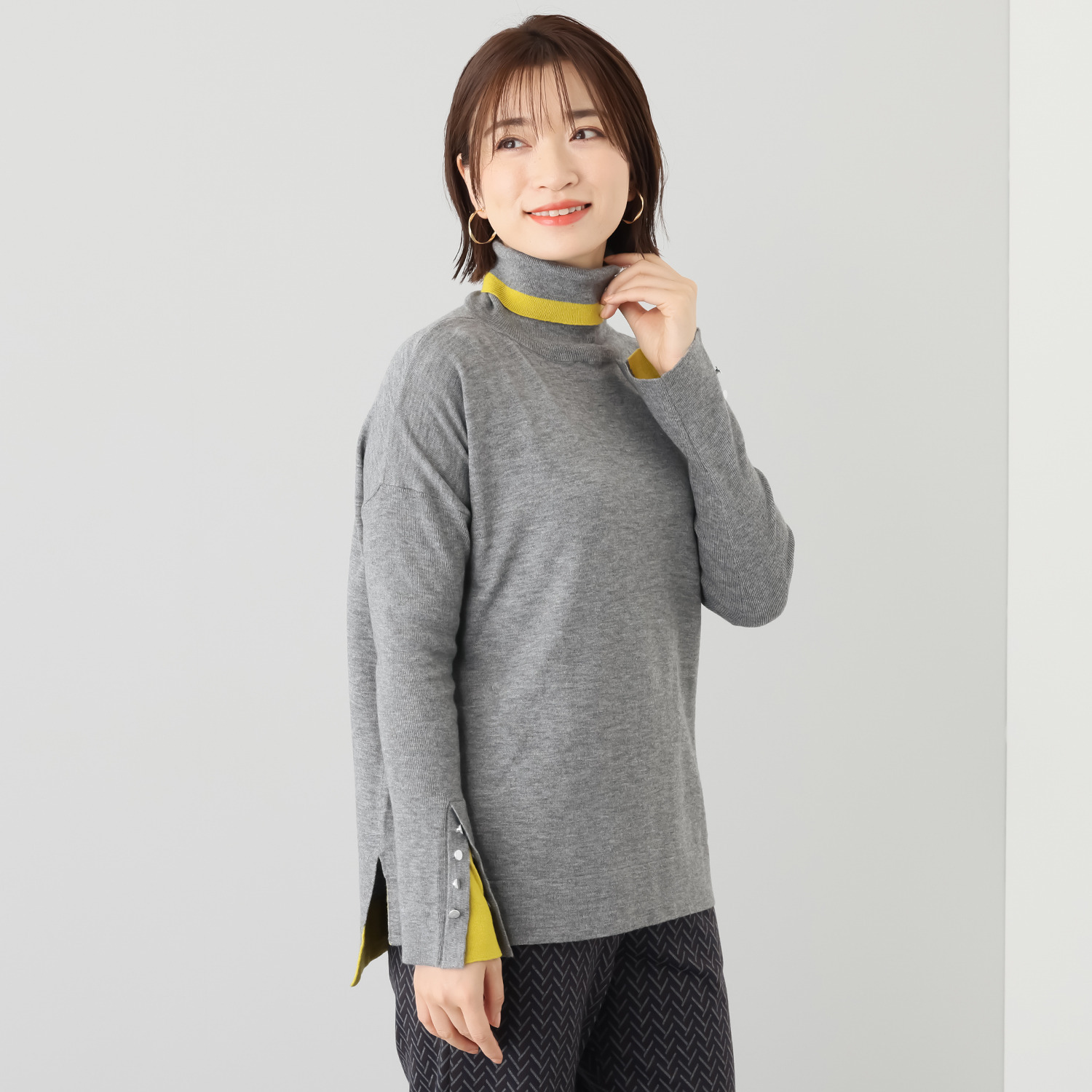 フーア 配色アクセント ニットプルオーバー