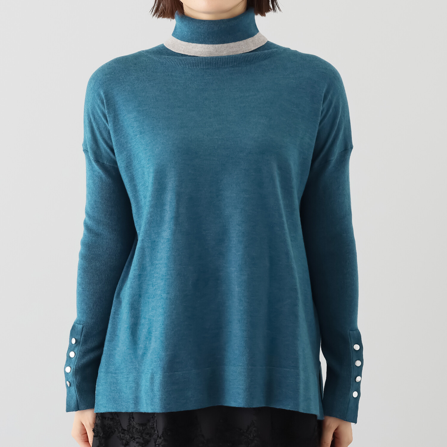 フーア 配色アクセント ニットプルオーバー