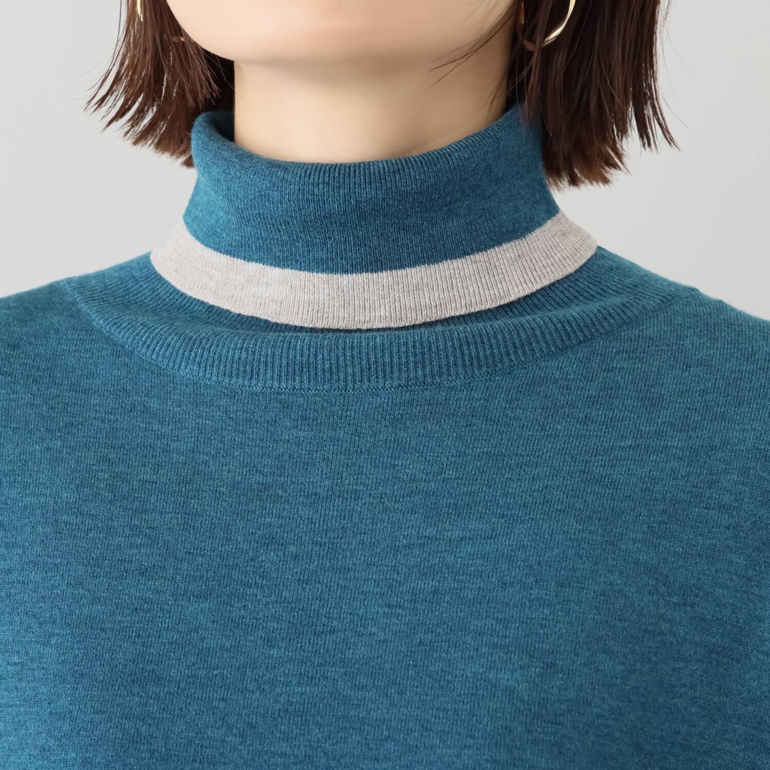 フーア 配色アクセント ニットプルオーバー