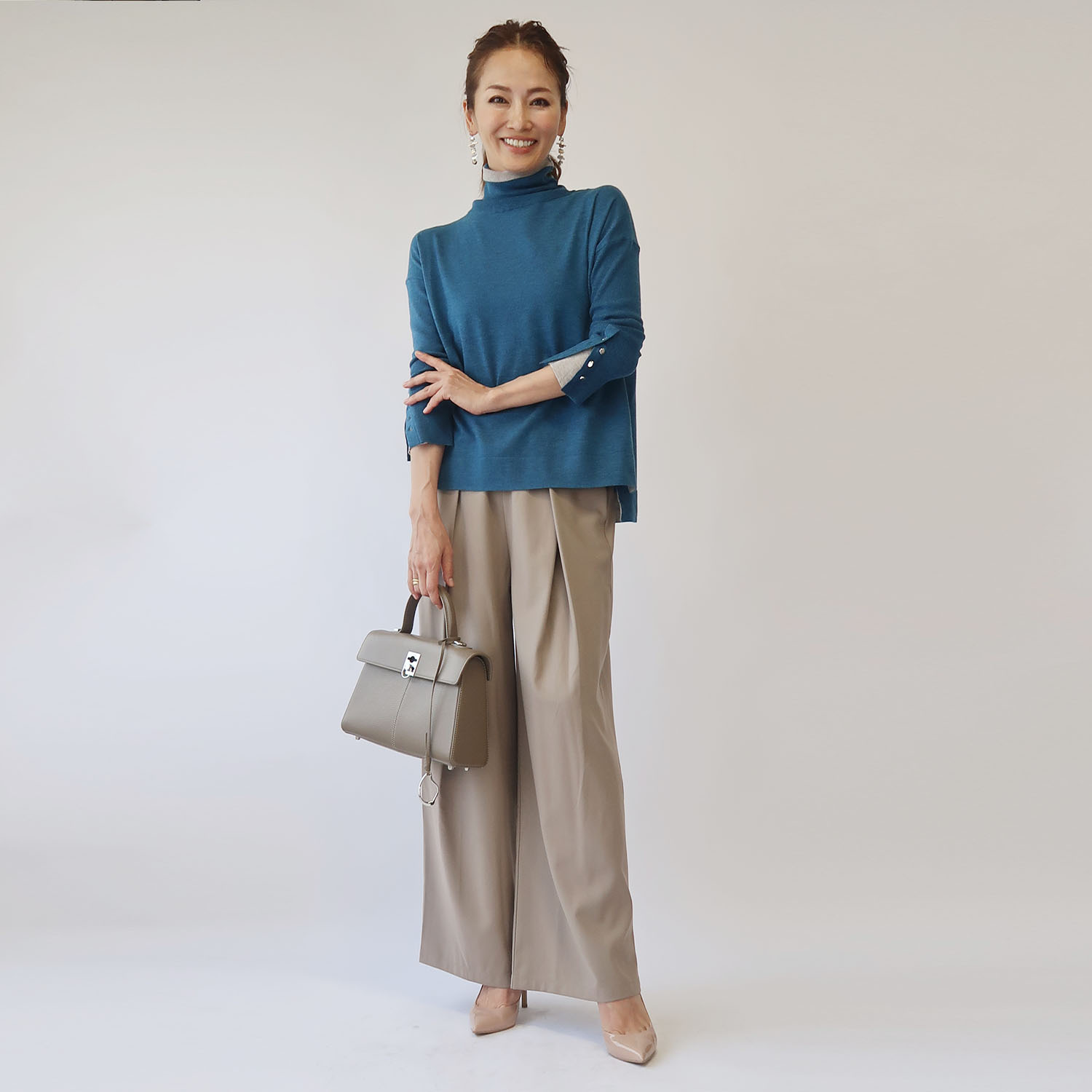 フーア 配色アクセント ニットプルオーバー