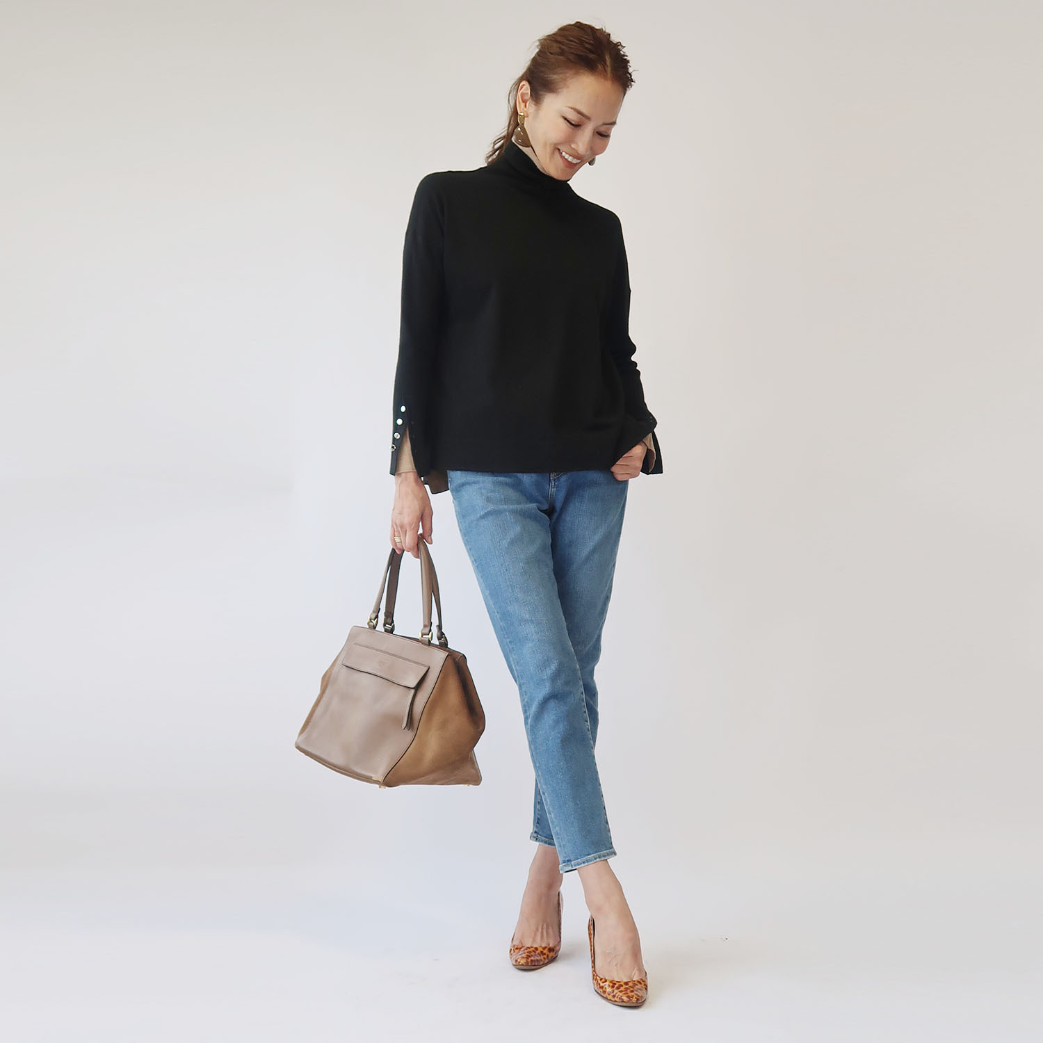 フーア 配色アクセント ニットプルオーバー