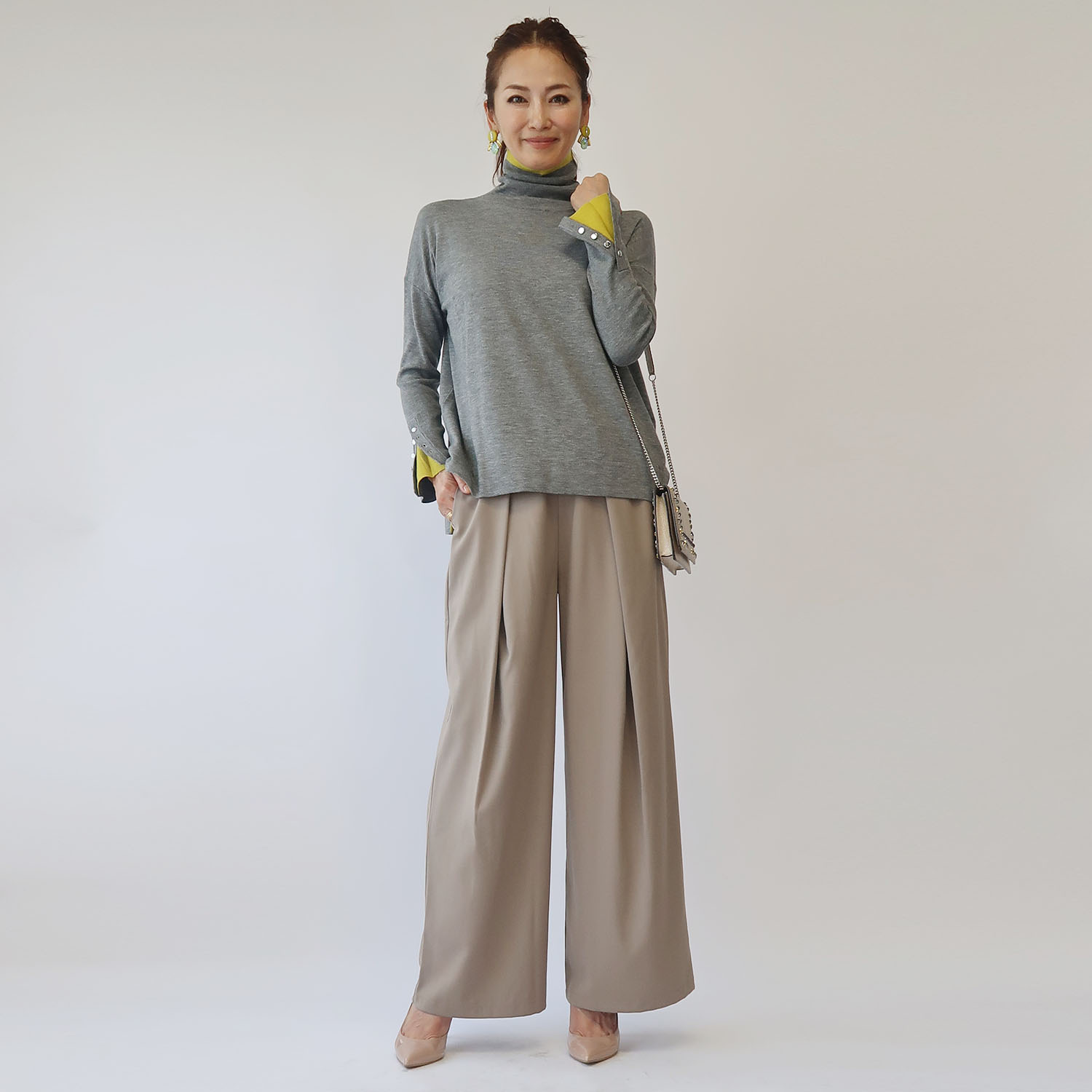 フーア タックデザイン リラックスワイドパンツ