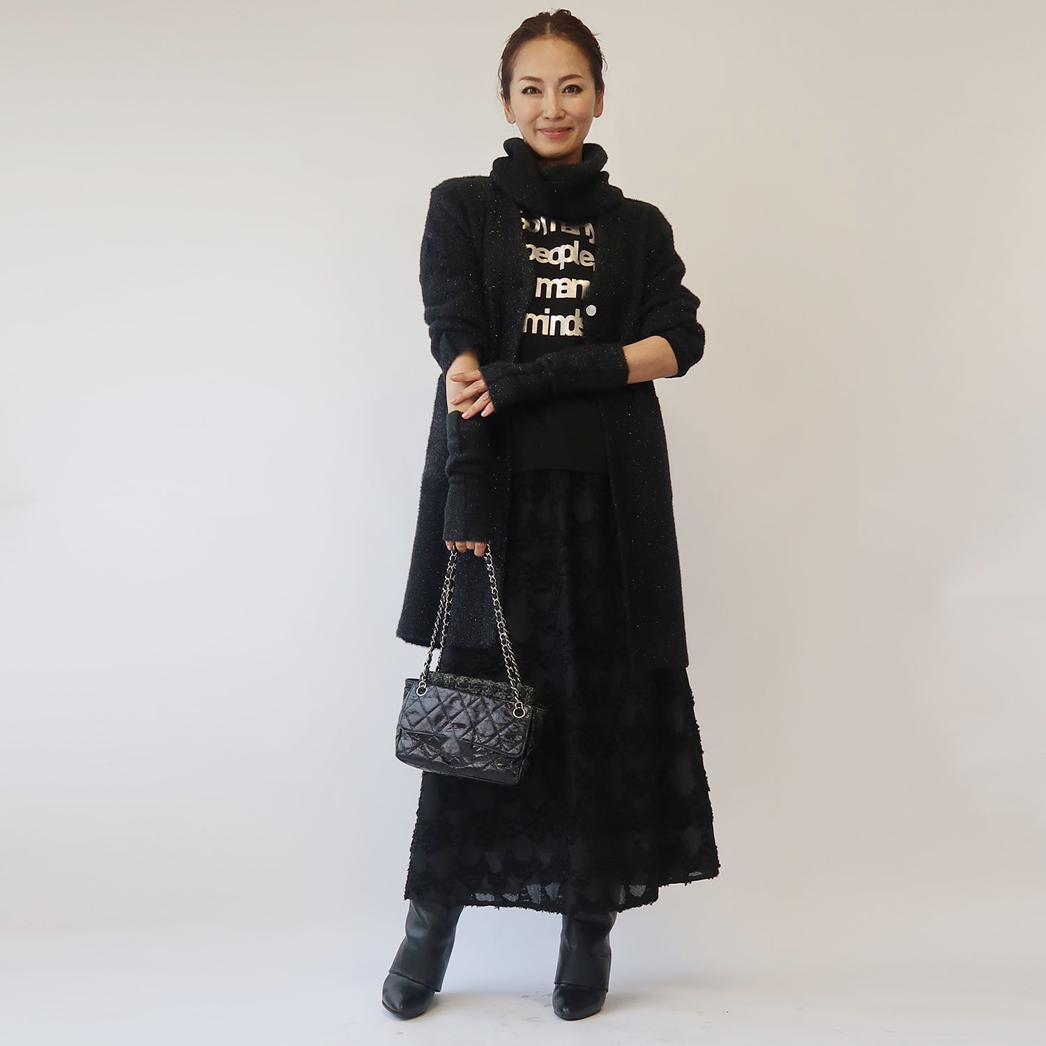 フーア 箔プリント ロングスリーブＴシャツ