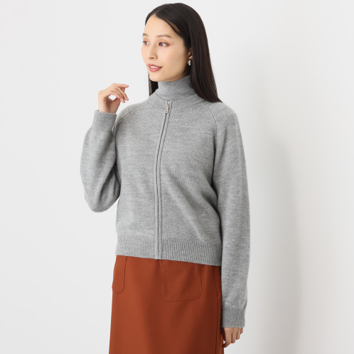 モカサン ジュンコシマダ ウールカシミヤブレンド ジップアップジャケット モカサン ジュンコシマダ ウールカシミヤブレンド ジップアップジャケット