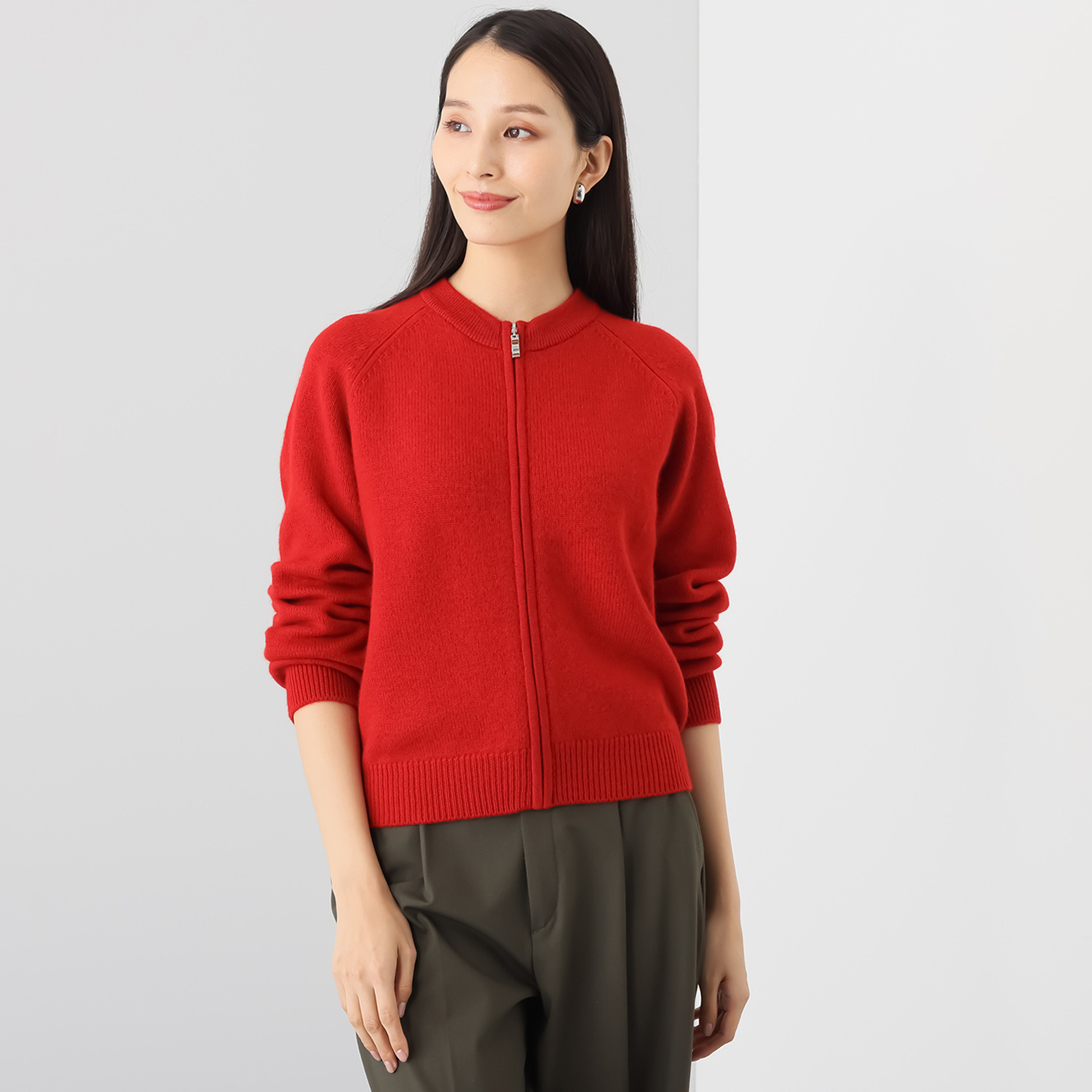 モカサン　ジュンコシマダ ウールカシミヤブレンド ジップアップジャケット