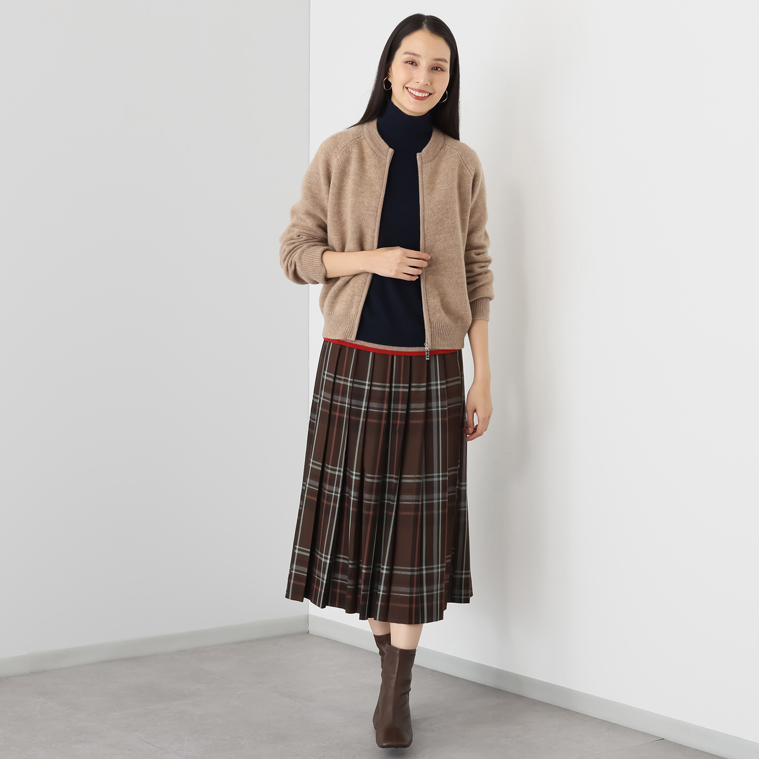 モカサン　ジュンコシマダ ウールカシミヤブレンド ジップアップジャケット