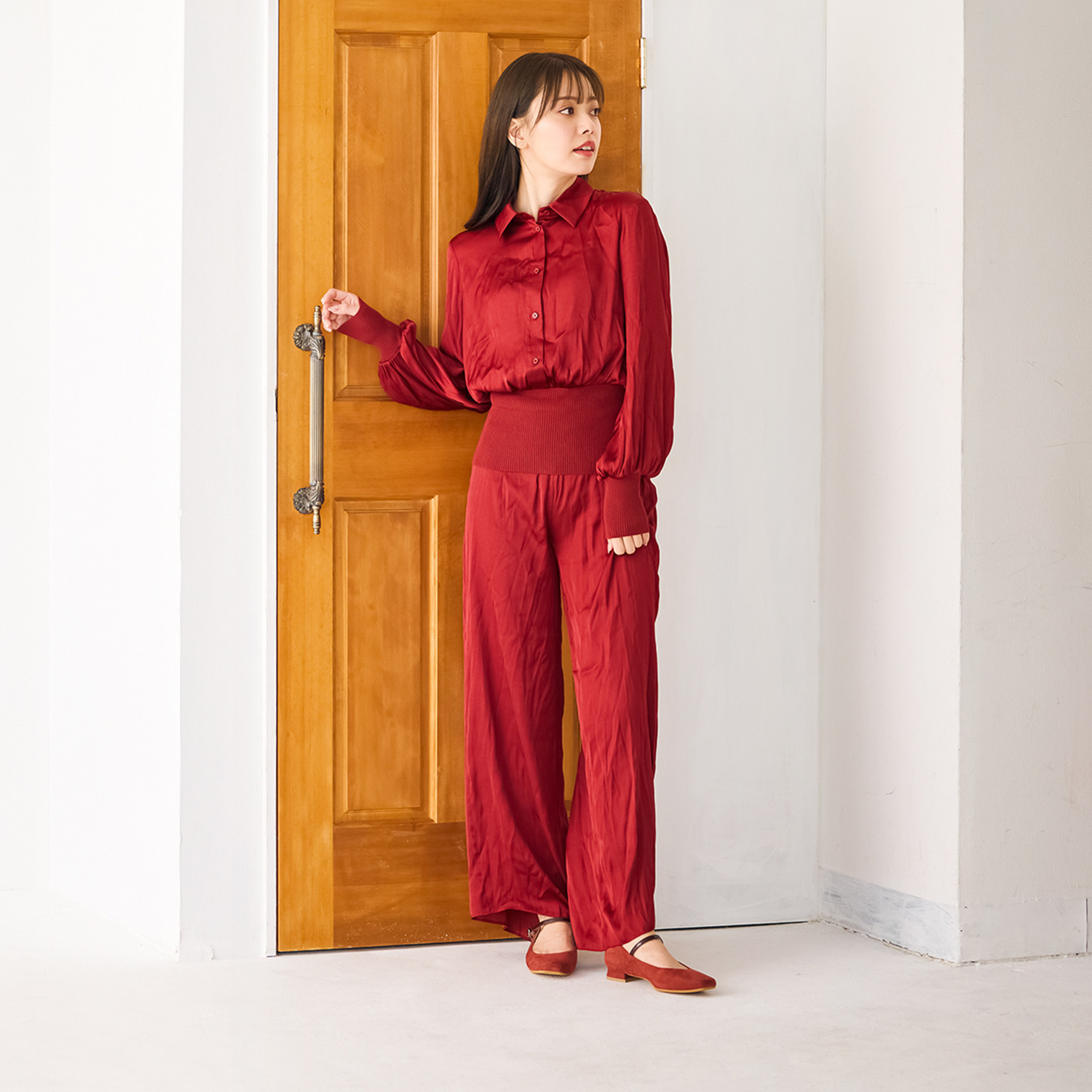 シェルシェエトワール メイドイン東京 はっ水 レザー柔らか仕立て あか抜け２ｃｍヒール メリージェーンパンプス