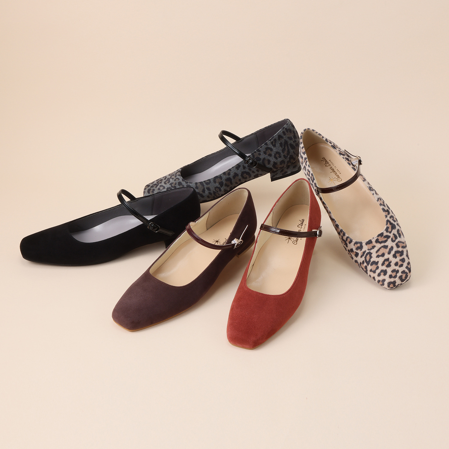 シェルシェエトワール メイドイン東京 はっ水 レザー柔らか仕立て あか抜け２ｃｍヒール メリージェーンパンプス