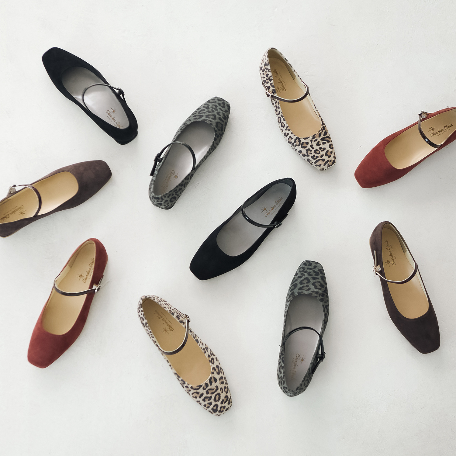 シェルシェエトワール メイドイン東京 はっ水 レザー柔らか仕立て あか抜け２ｃｍヒール メリージェーンパンプス