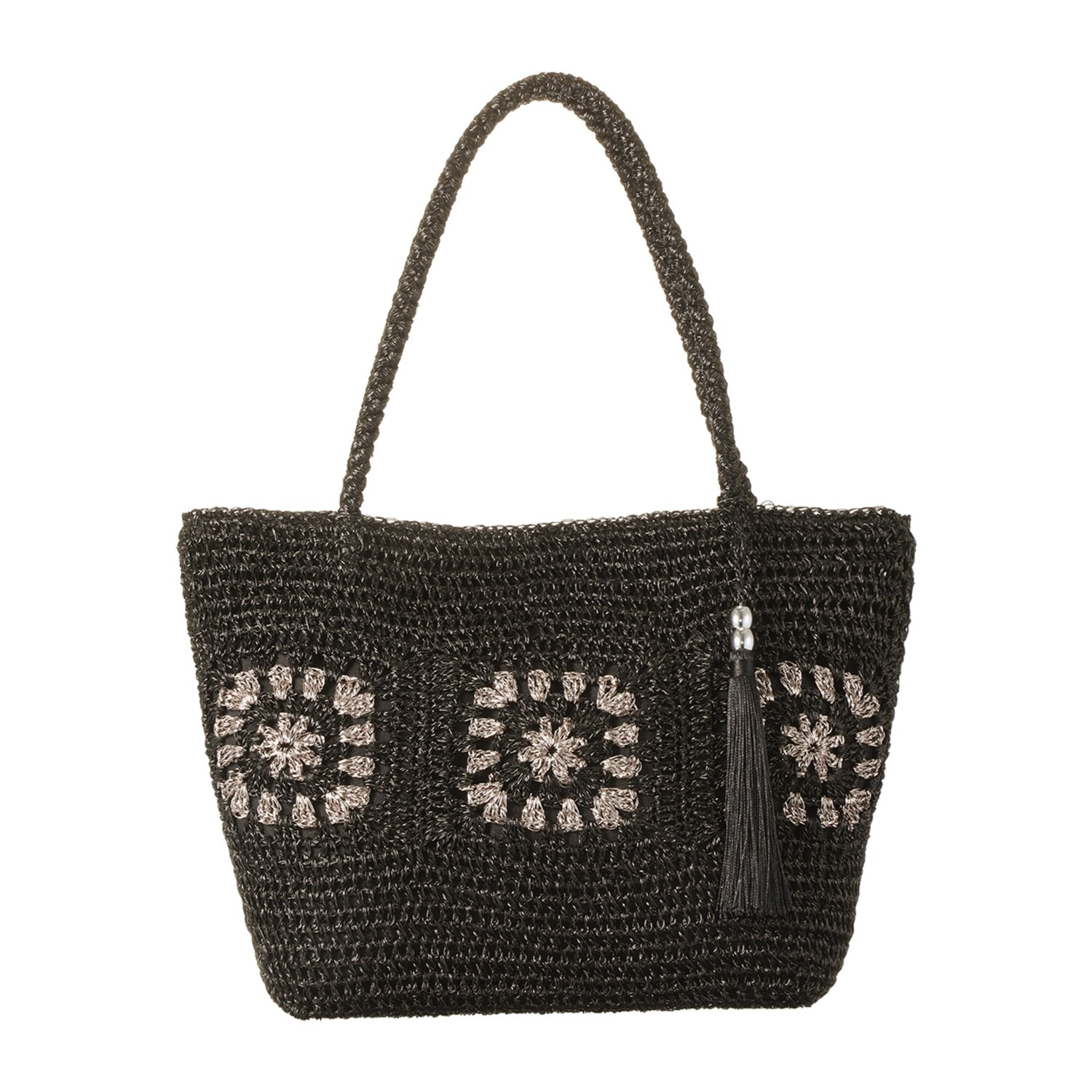 クーコ メタリックヤーン クロシェ編 トートバッグ