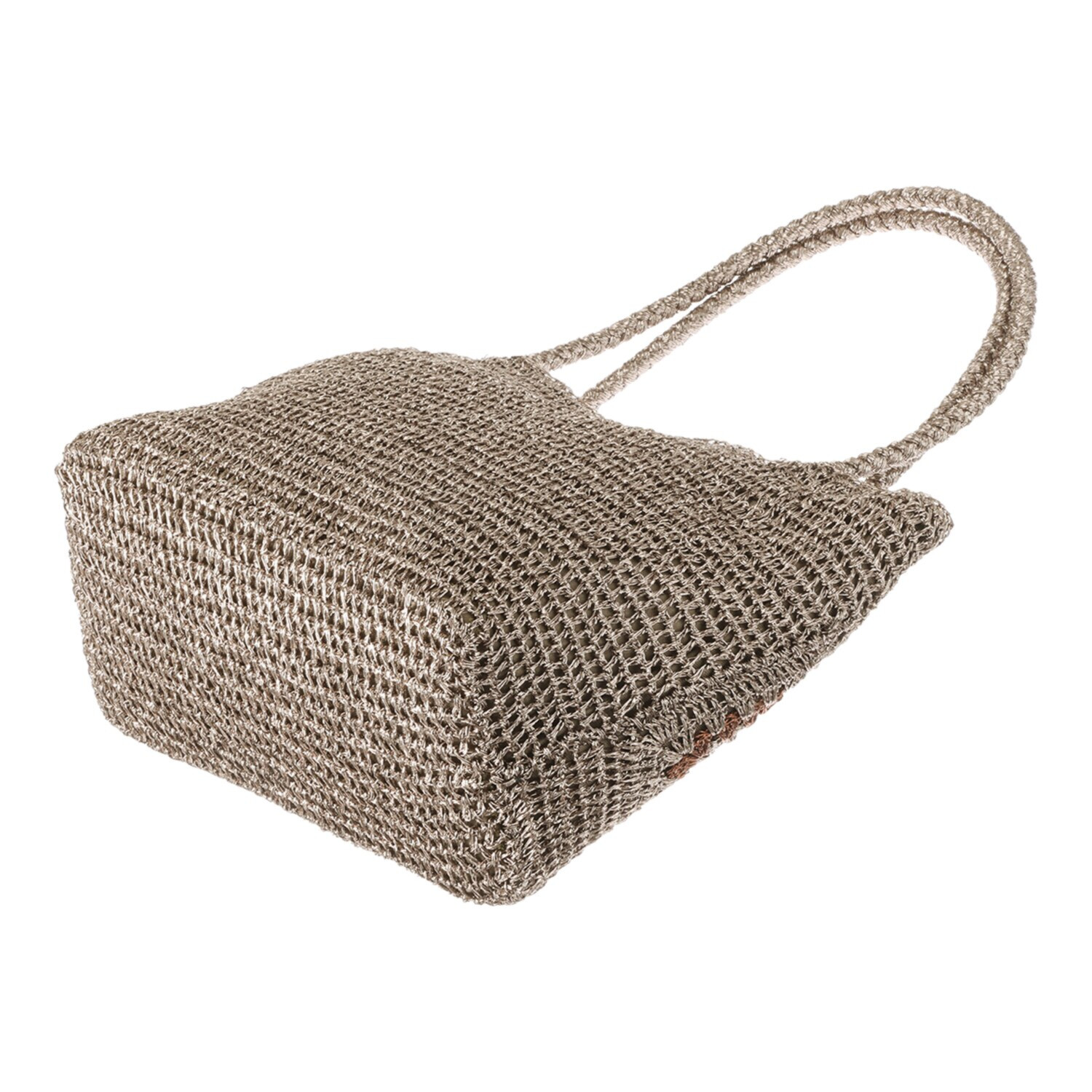 クーコ メタリックヤーン クロシェ編 トートバッグ